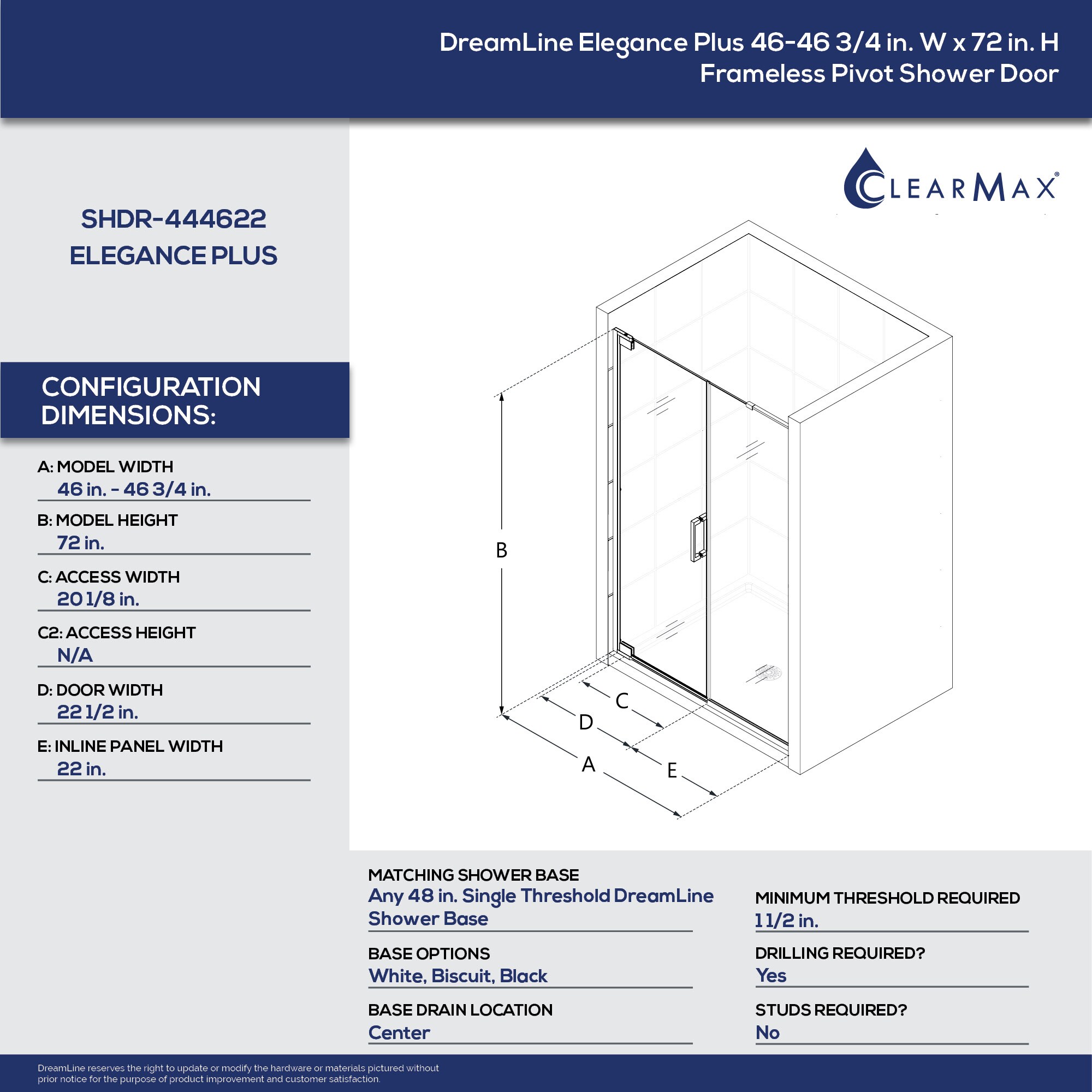 DreamLine SHDR-444622-04 Shower-Doors - View #4