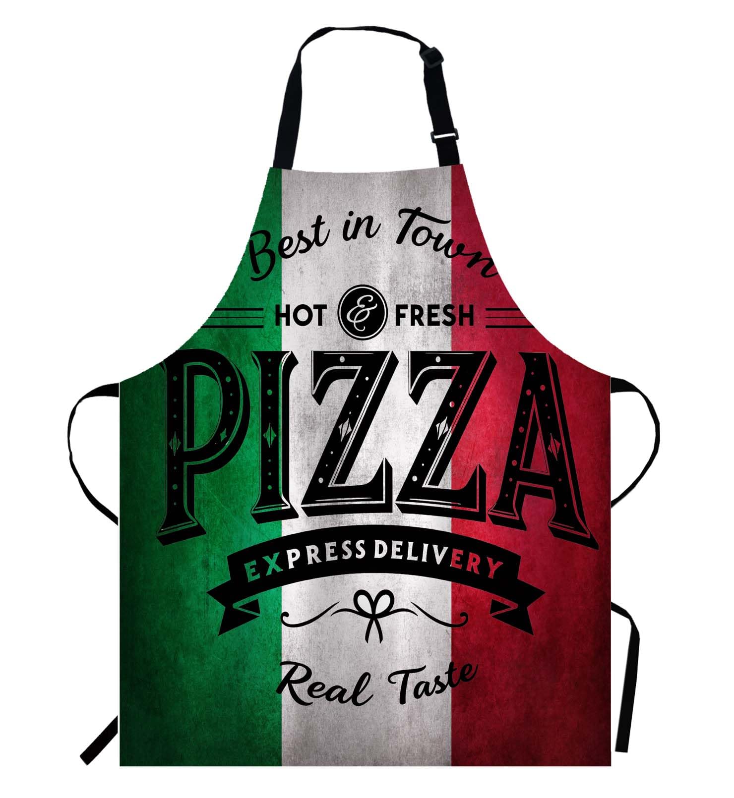 DHMHD  Pizza Apron Adjustable Neck Strap Waterproof Breathable Polyester Blend Fabric Suitable for Men and Women Kitchen Cooking Grill Bistro BBQ