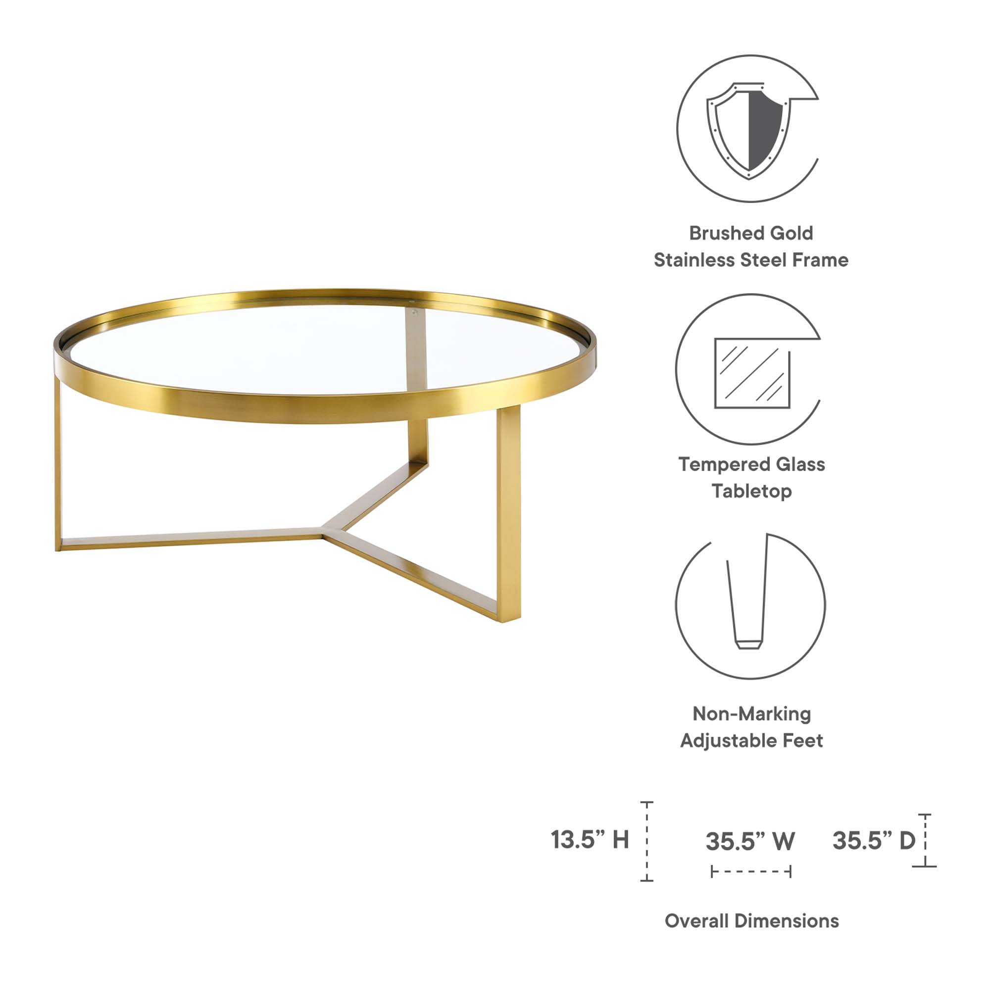 Modway EEI-6153-GLD Coffee-Tables - View #2