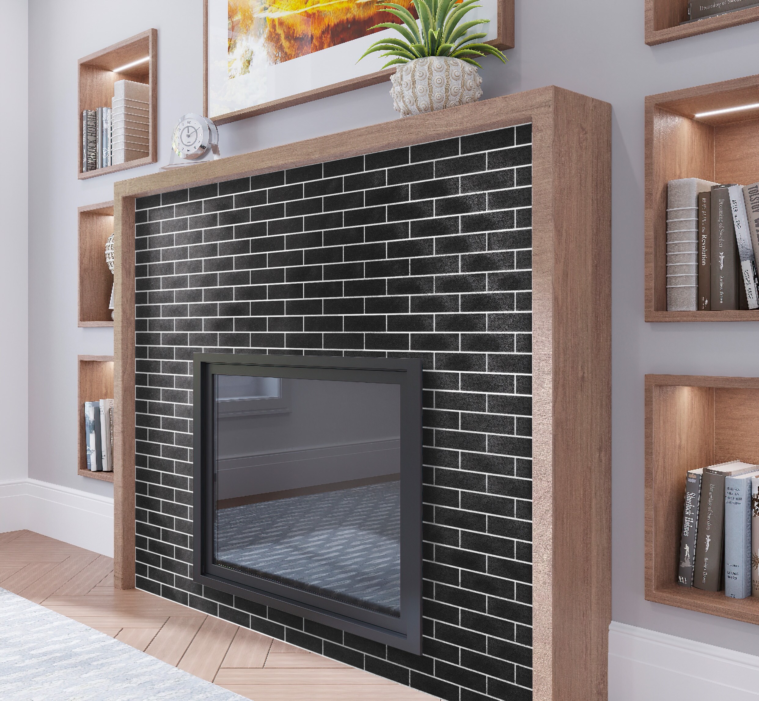 Apollo Tile (Sample) Metropolis Black 2-in x 8-in Polished Glass Subway Wall Tile