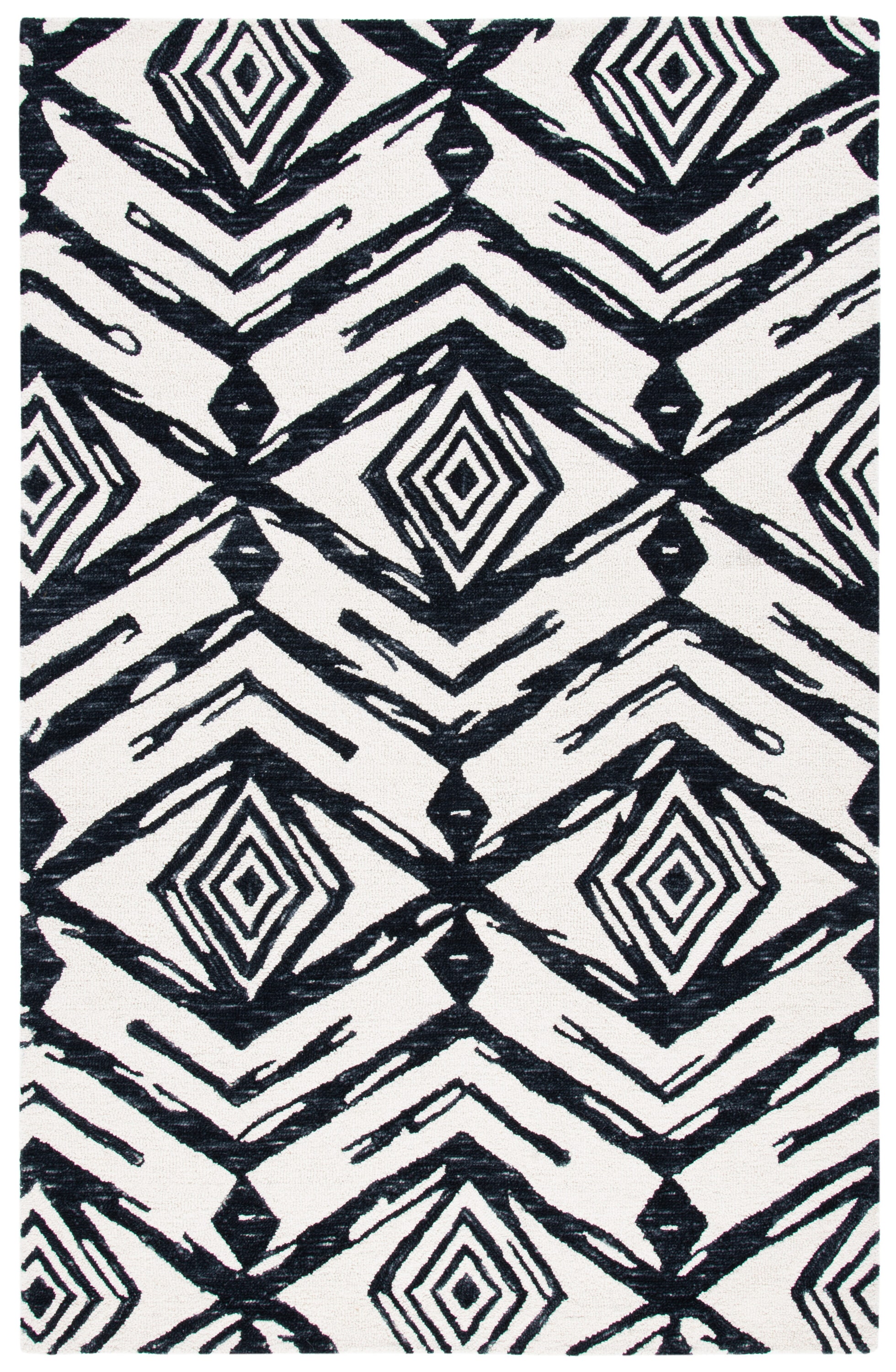 Elegance Noir Hand-Tufted Wool Rectangular Area Rug