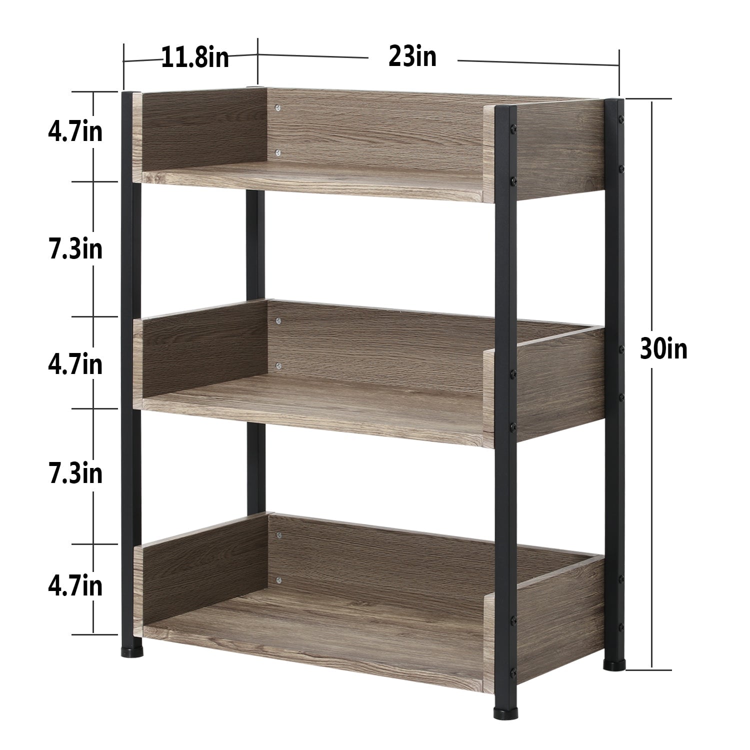 Vecelo LOE-JYX-MB01-BRN bookcases - View #3