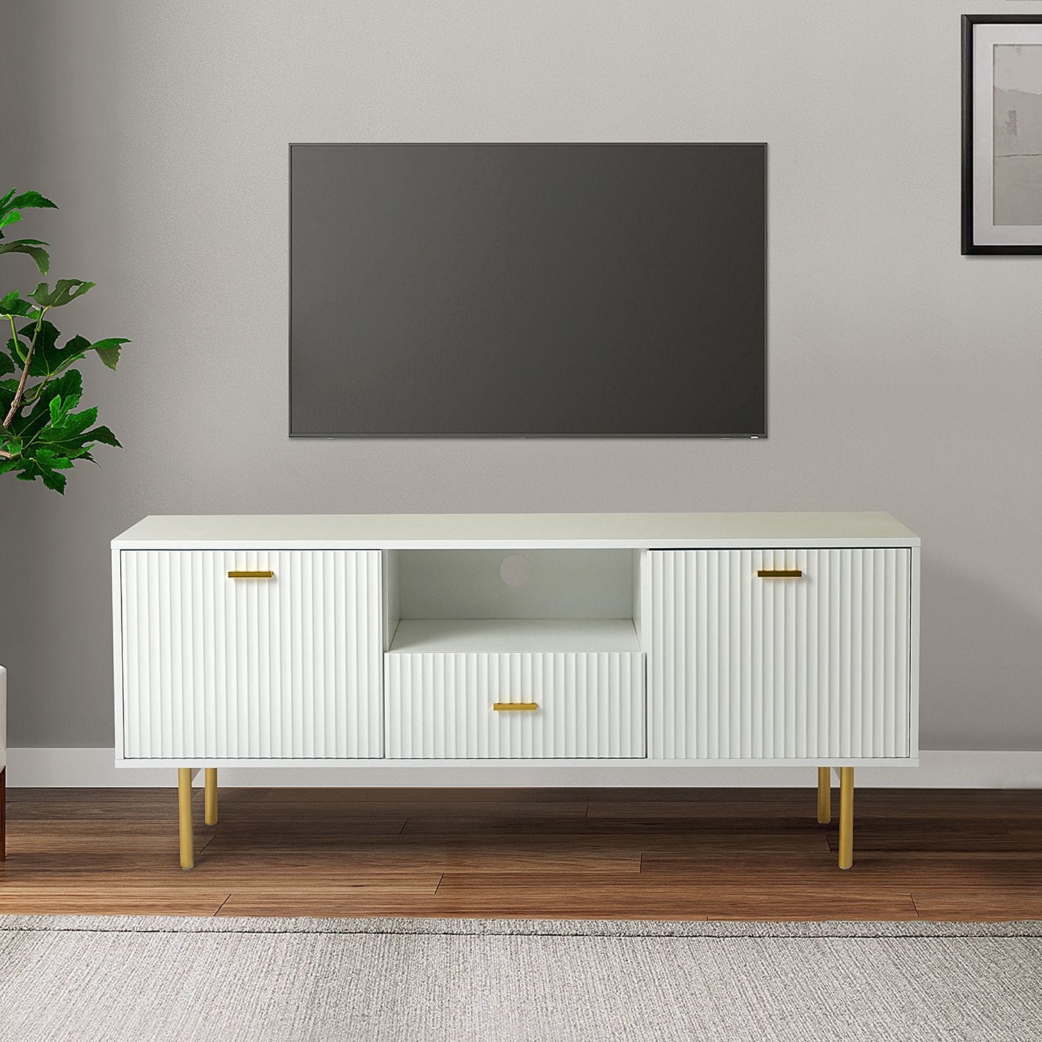JASMODER W113753231 White Contemporary/Modern Dining Room Set with Rectangular Table (Seats 4)