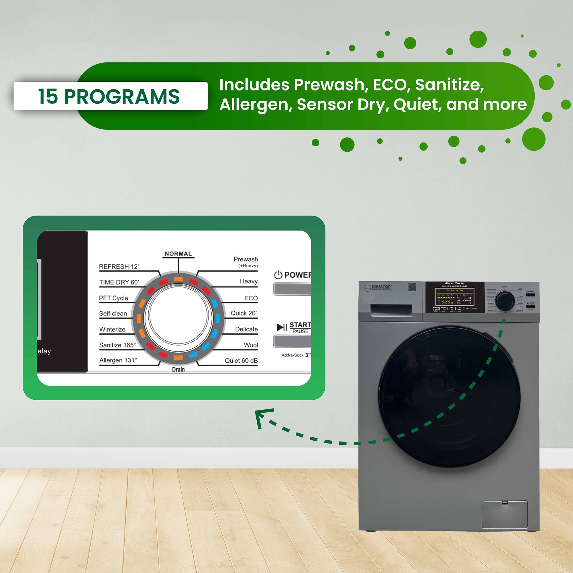 Silver 1.62 cu. ft. Stainless Steel Smart Washer Dryer Combo