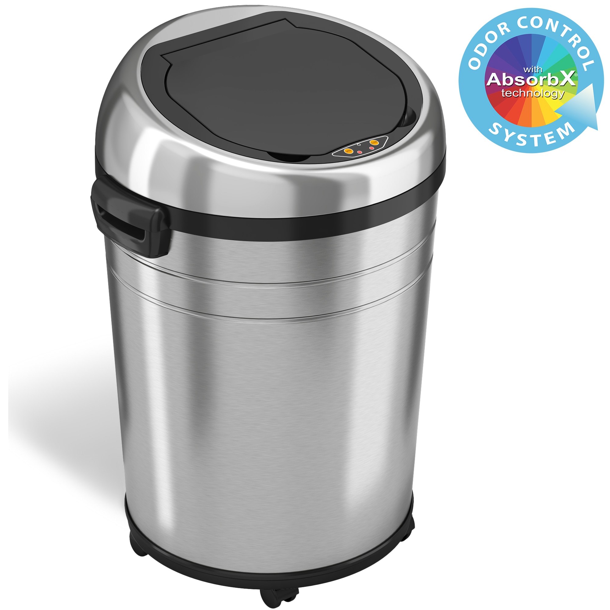 Halo 13-Gallons Stainless Steel Kitchen Trash Can with Lid Indoor in the Trash  Cans department at