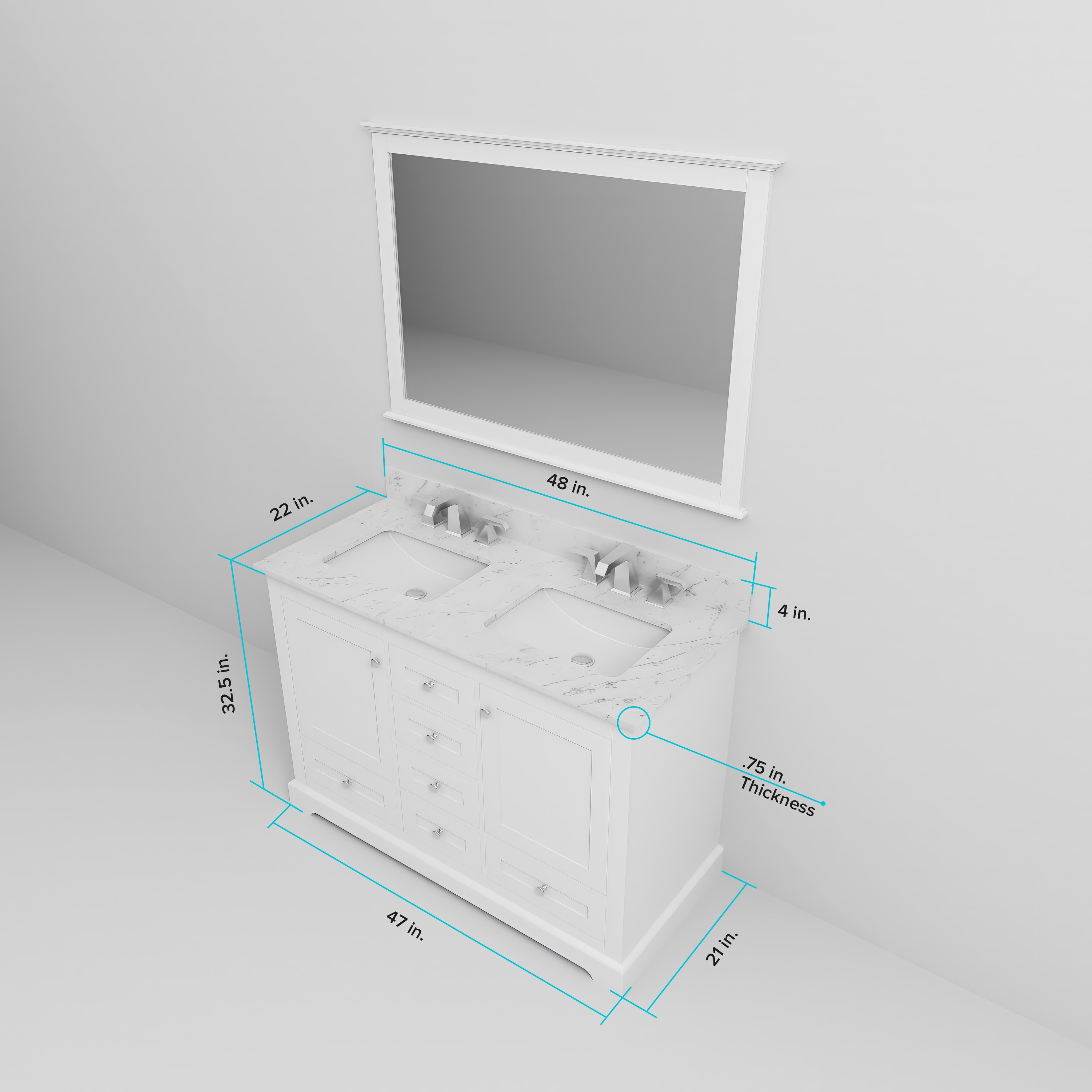 Lexora LD342248DADSM46 Bath-Vanity-Combo - View #10