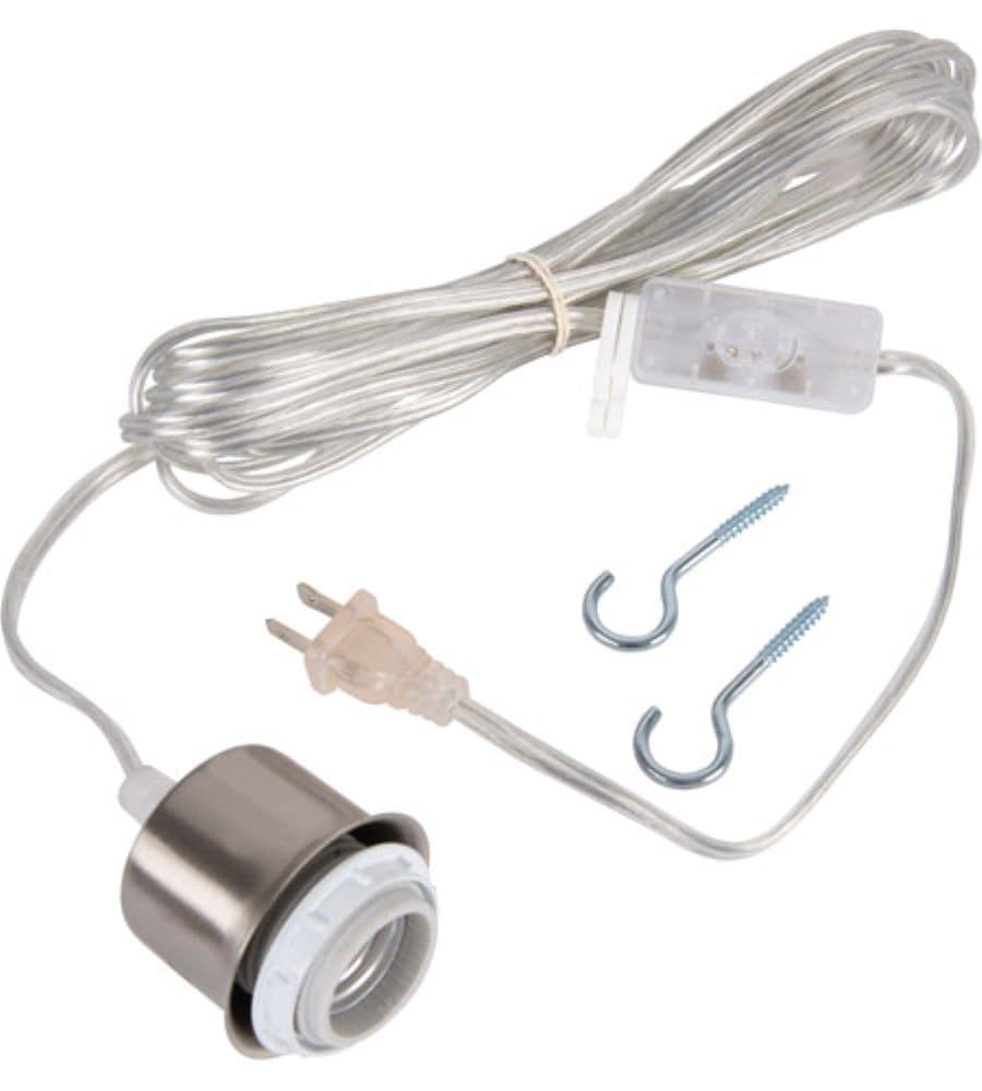Craftmade SW1001-BNK Swag Pendant Brushed Polished Nickel Transitional Cylinder Mini Plug-in Hanging Pendant light