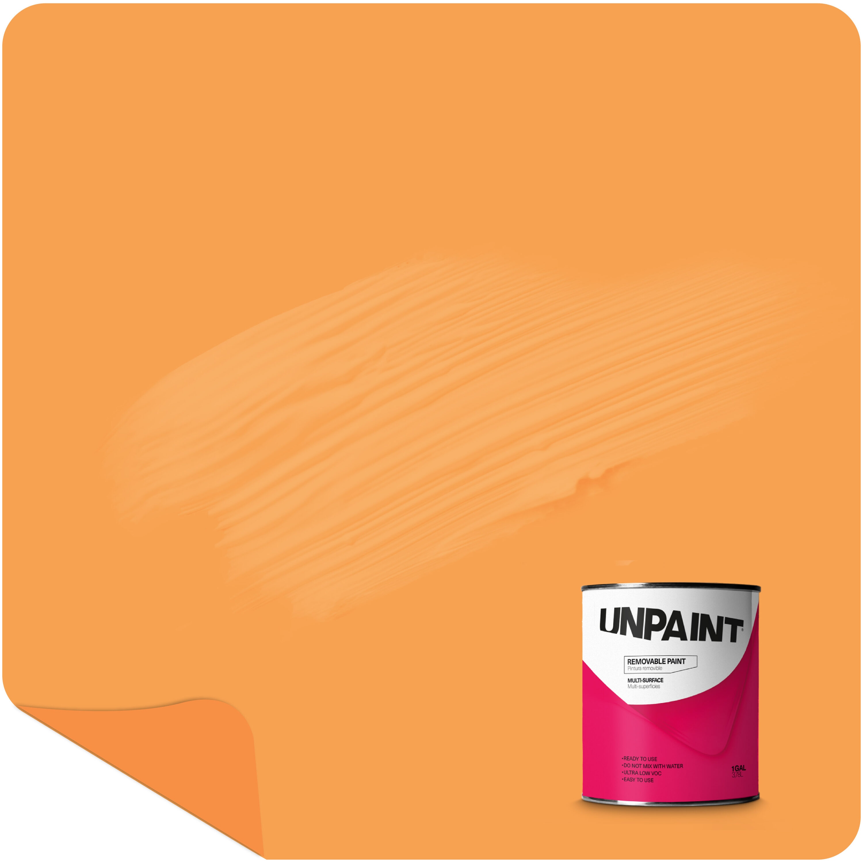 UNPAINT Matte Orange Water-based Interior Paint (1-quart and 1-gallon)