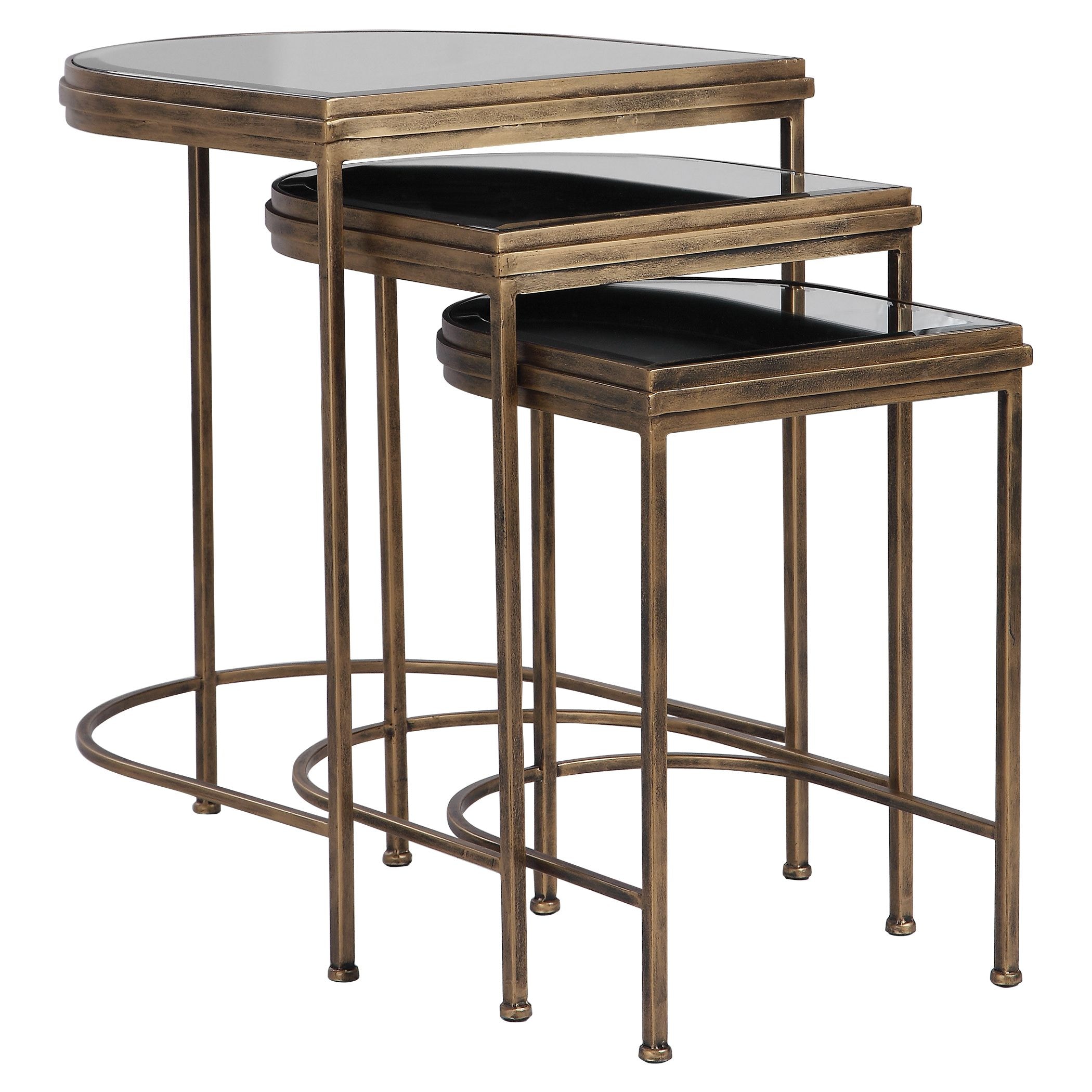 Global Direct 24908 Midcentury Mirror Accent Table Set