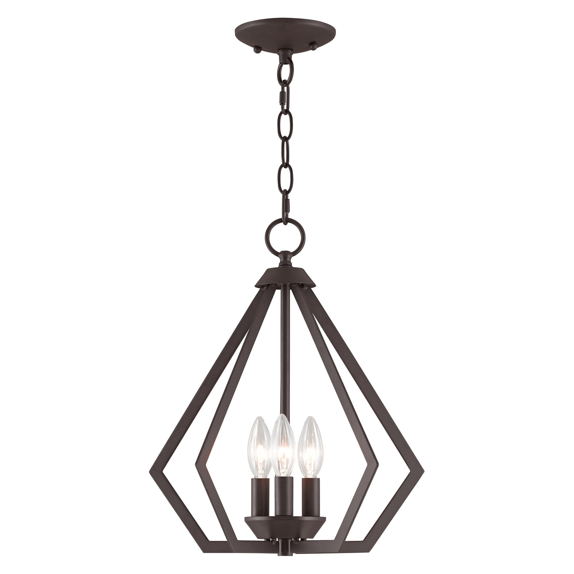 Livex Lighting 40923-07 Prism 3 -Light Matte Bronze Modern/contemporary For Use in Bathrooms, Bedrooms, Dining Rooms, Foyers, Kitchens, Living Rooms Chandelier