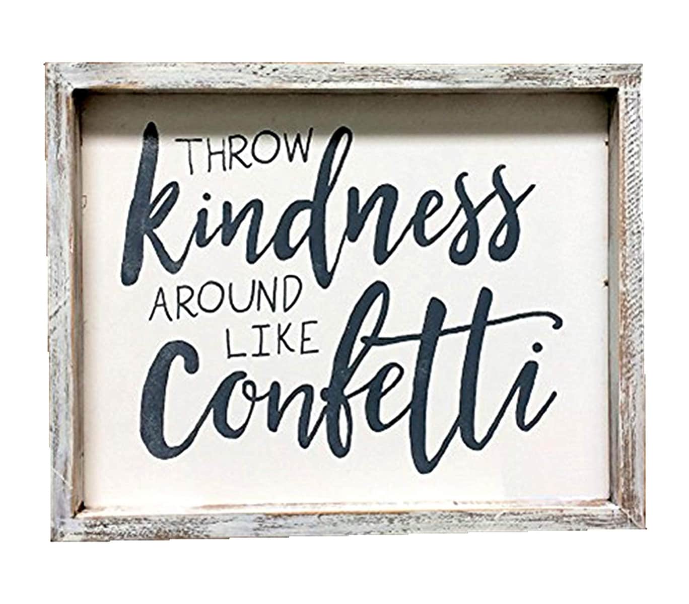 Parisloft PL1815- White Wood Framed 8-in H x 10-in W Inspirational Wood Sign