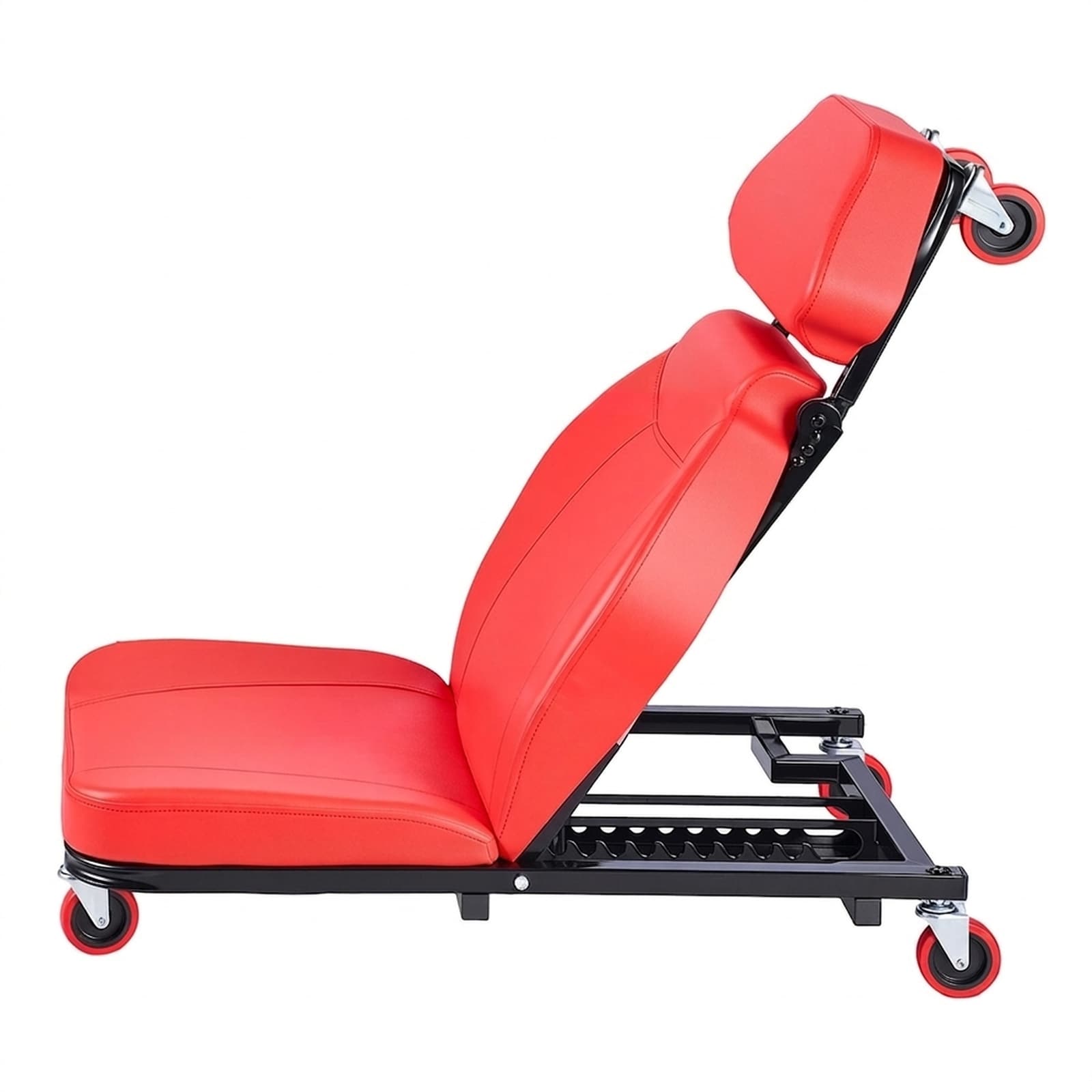 GIVIMO 48.4-in 2-in-1 Mechanic Creeper and Garage Seat 570-lb Capacity with 6-Position Backrest and 6 Swivel Casters