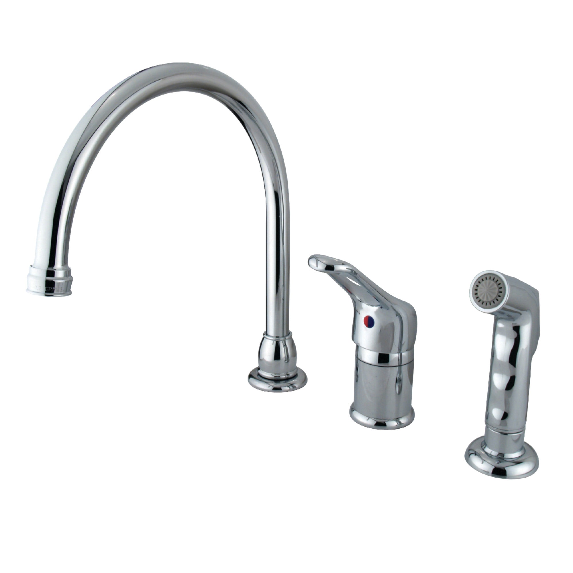 Elements of Design EB811 Chrome Single Handle Deck-mount Kitchen Faucet (Includes Side Sprayer)