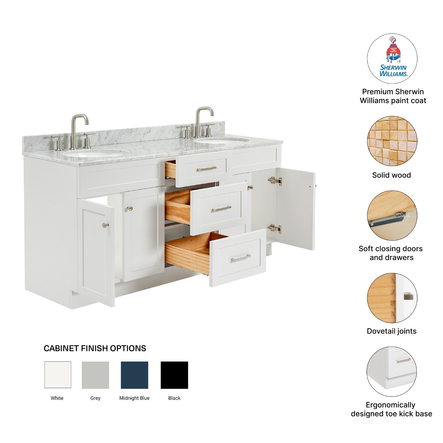 ARIEL F073DCW2OVOWHT Bath-Vanity-Combo - View #5