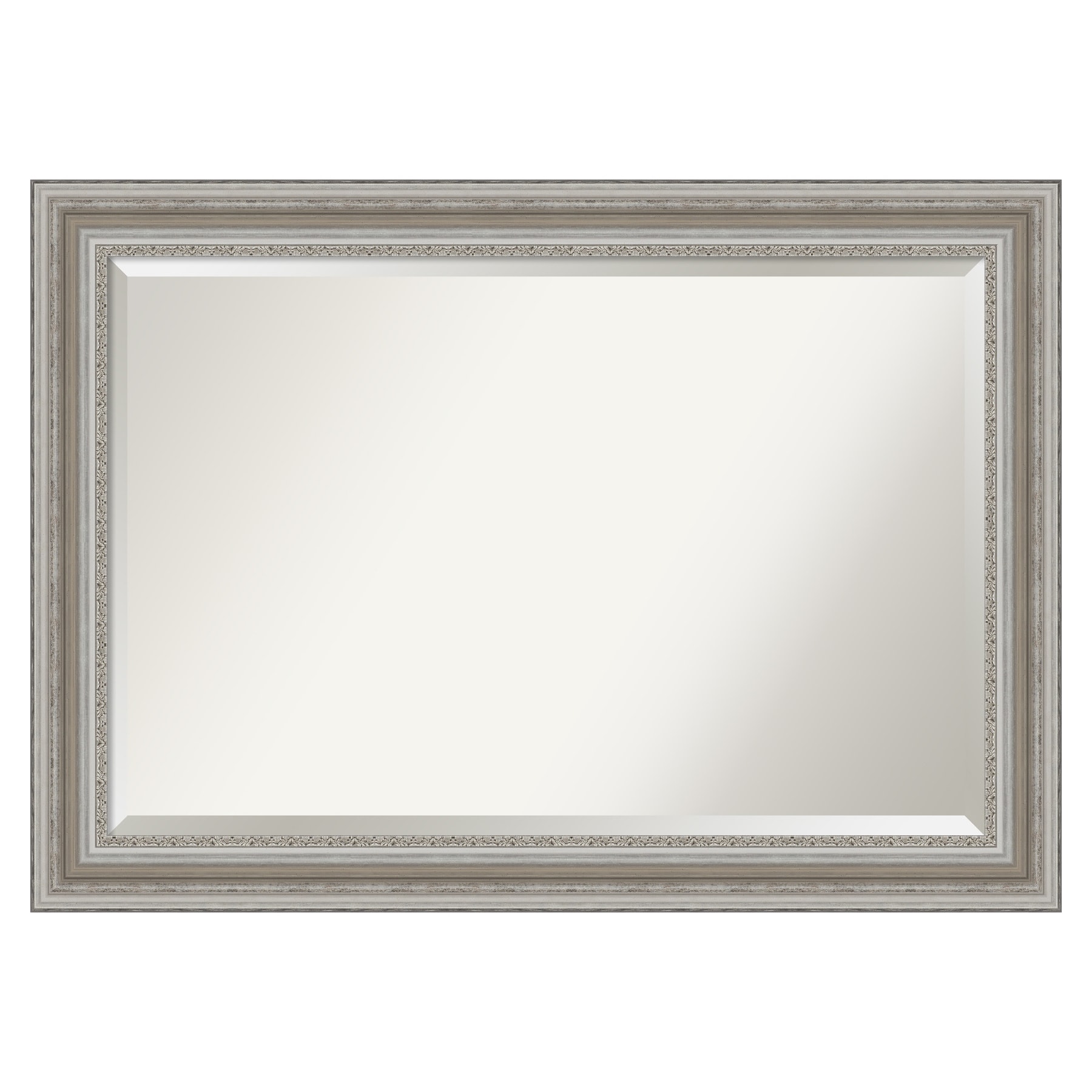 Amanti Art Parlor Silver Frame 41.5-in x 29.5-in Antique Silver Rectangular  Bathroom Vanity Mirror in the Bathroom Mirrors department at