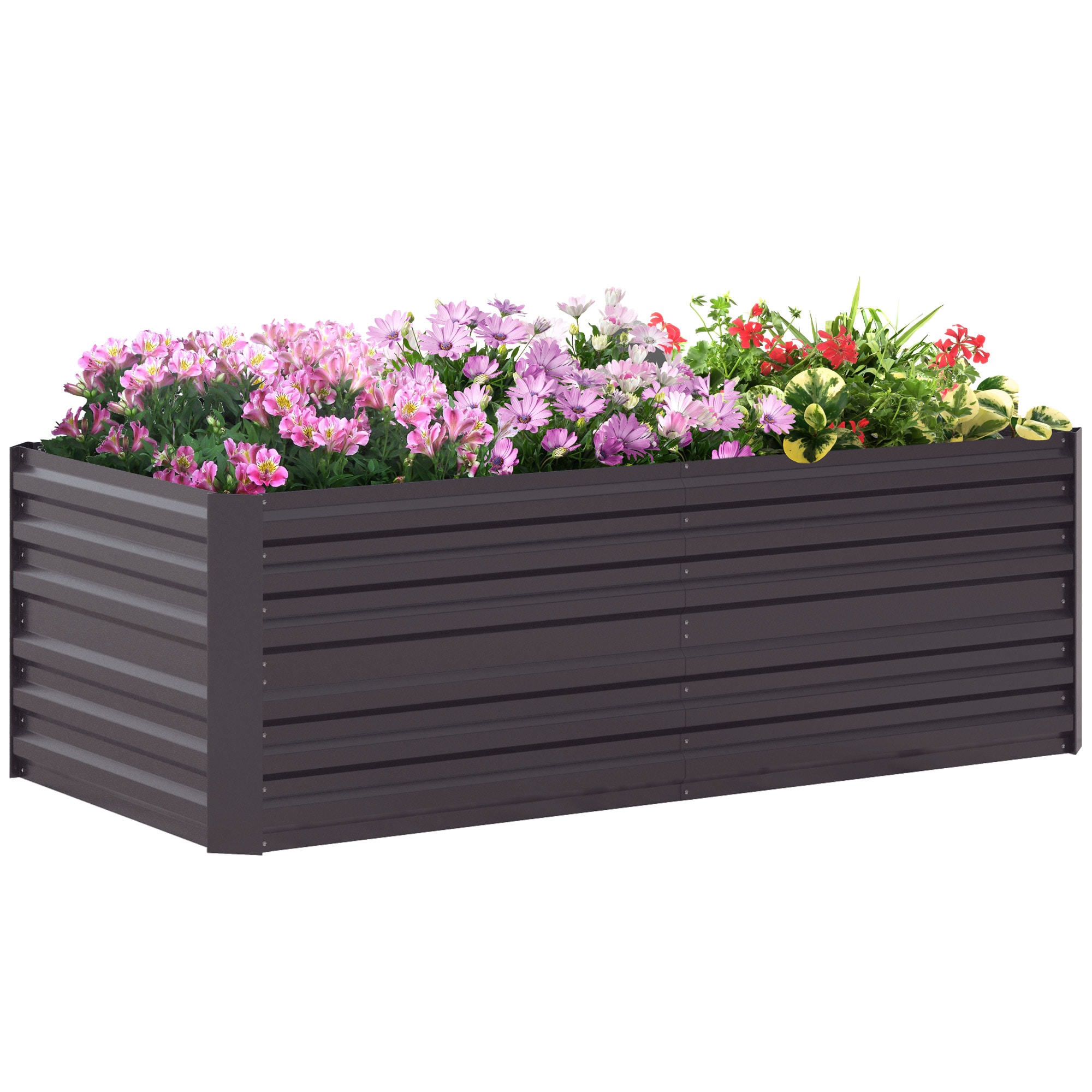 Damerin W264RA 32-cu ft 35.5-in W x 70.75-in L x 23.25-in H Gray Powder-coated steel Raised Garden Bed