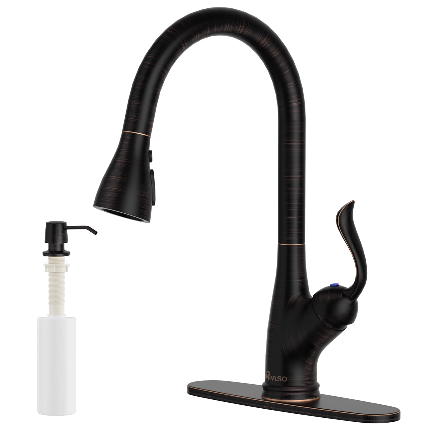APPASO APS149ORB Oil-Rubbed Black Single Handle Deck-mount Kitchen Faucet with Sprayer ( Deck Plate Included ) ( Side Sprayer Included )