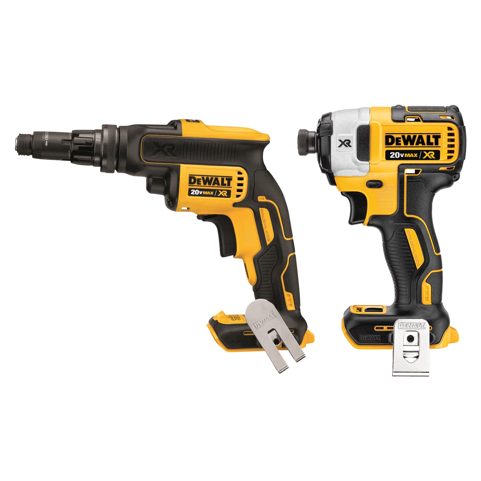 DEWALT XR 20-volt Max Lithium Ion (li-ion) Brushless Screw Gun & XR 20-volt Max 1/4-in Variable Speed Brushless Cordless Impact Driver (Tool Only)