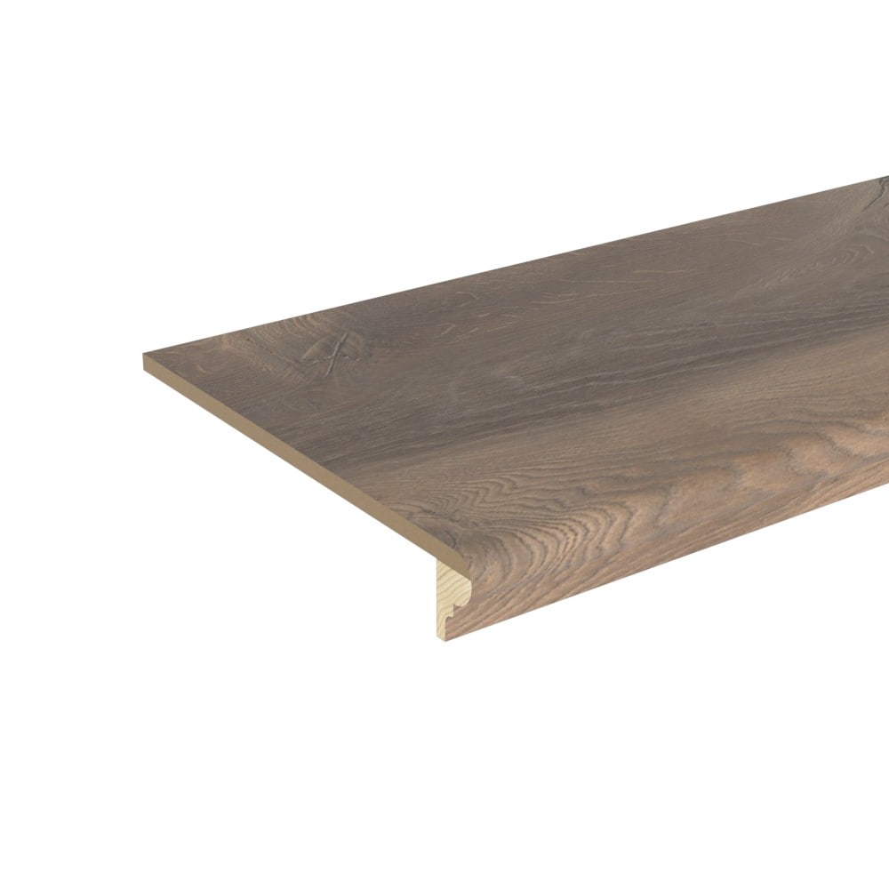 Stairtek - Retread 48-in L x 11.5-in W x 0.375-in T Wheaton Oak Laminate Bullnose Stair Tread