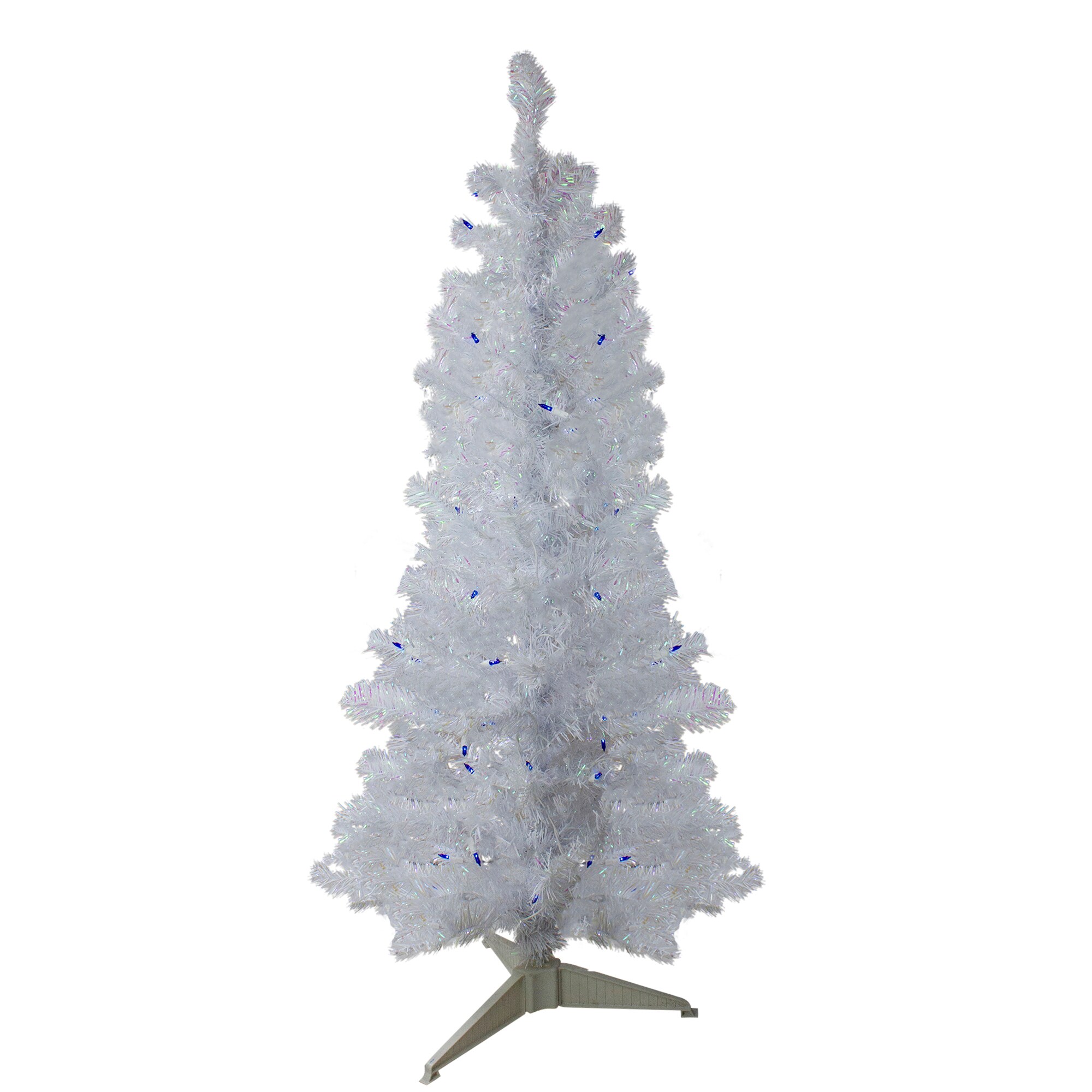 Northlight 4' Pre lit White Iridescent Pine Artificial Christmas Tree -  Green Lights