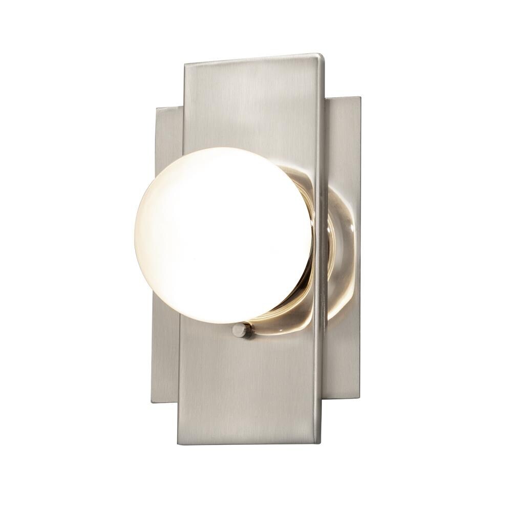 Justice Design Group FSN-4041-CLOP-NCKL Fusion#8482 - Luna Family 3.5-in W 1 -Light Brushed Nickel Integrated LED Wall Sconce