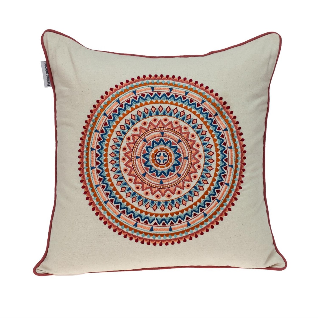 HomeRoots 4000402714 Mandala Embroidered Multicolor Throw Pillow