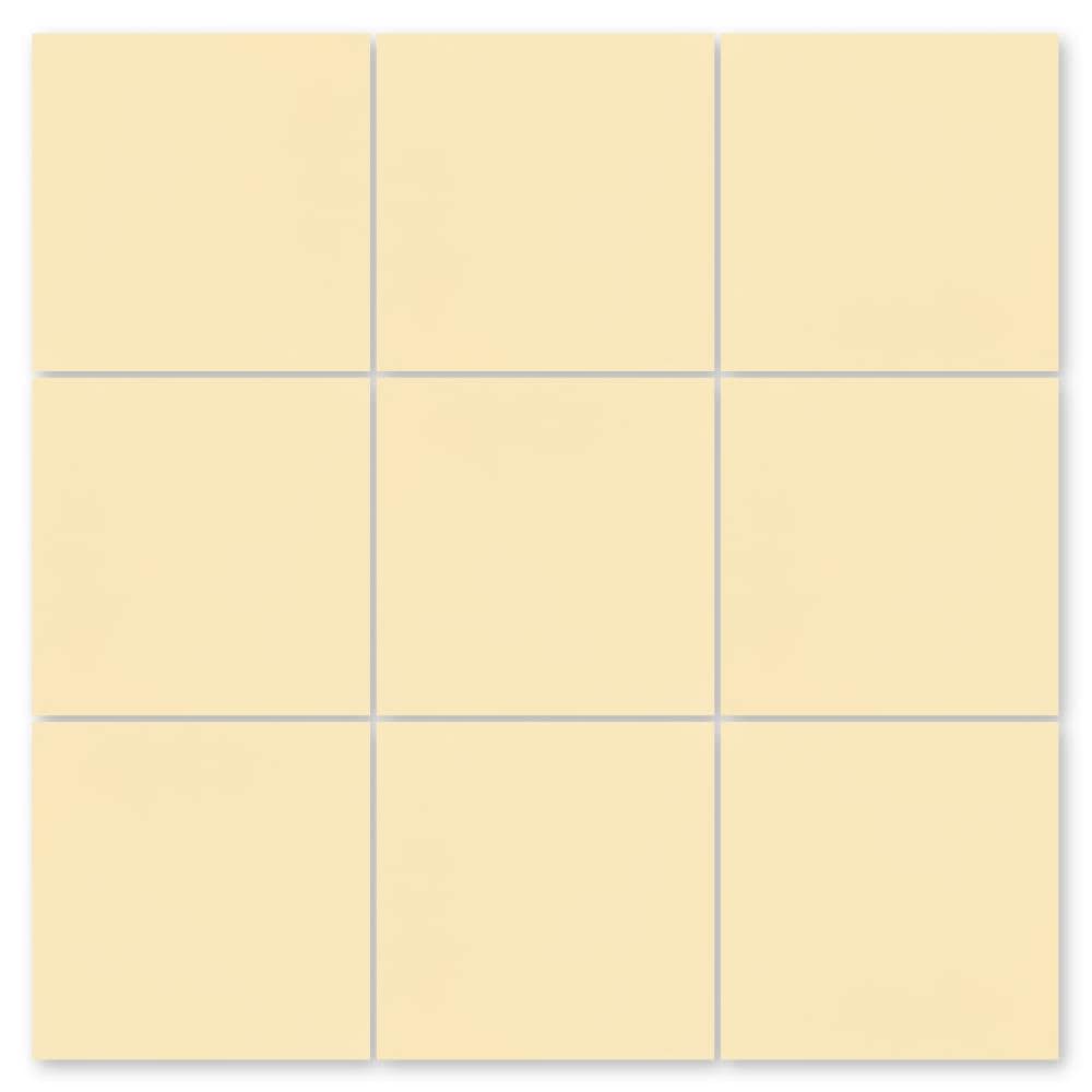 Villa Lagoon Tile (Sample) Solid Straw (SB-7004) Sample Straw (sb-7004)  Pale Yellow 8-in x 8-in Matte Cement Encaustic Thinset Mortar Floor and  Wall Tile in the Tile Samples department at