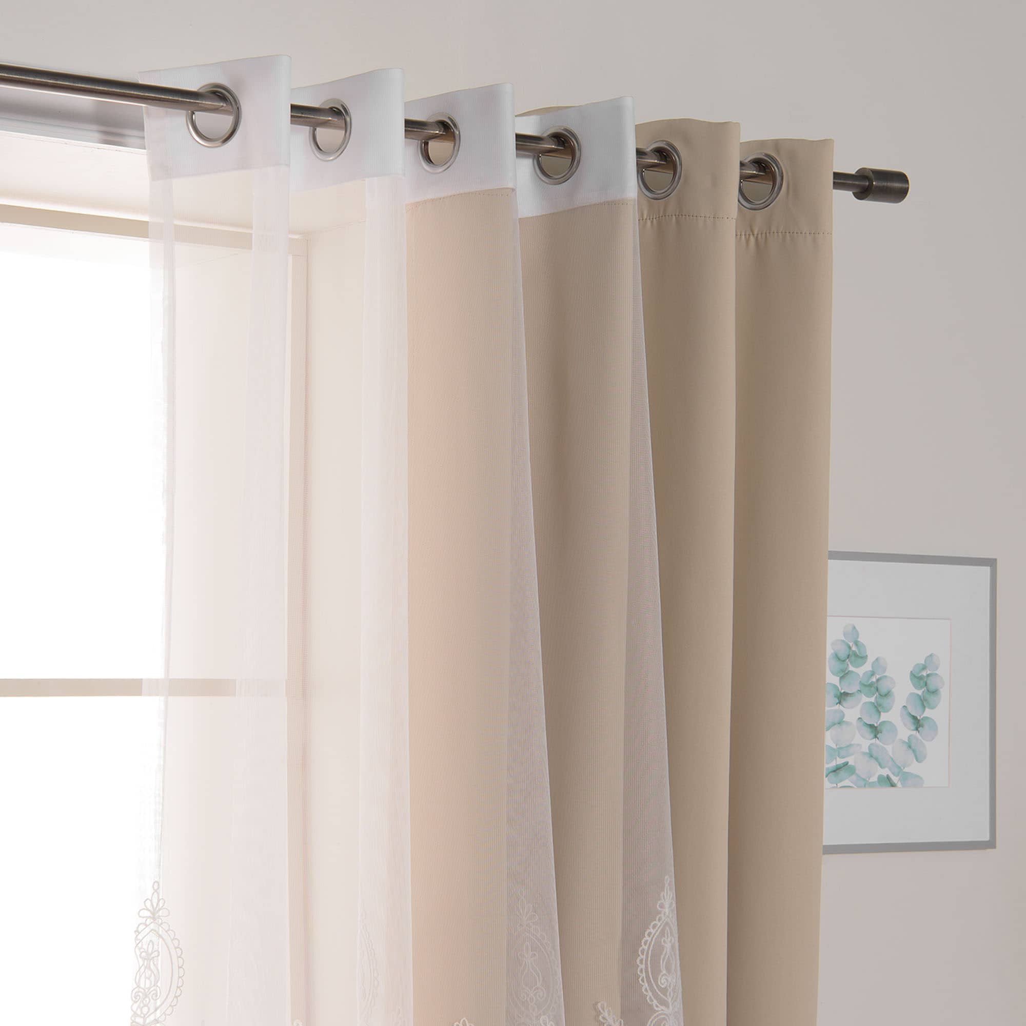 Best Home Fashion MM-TRELLIS-96-BEIGE curtains - View #4
