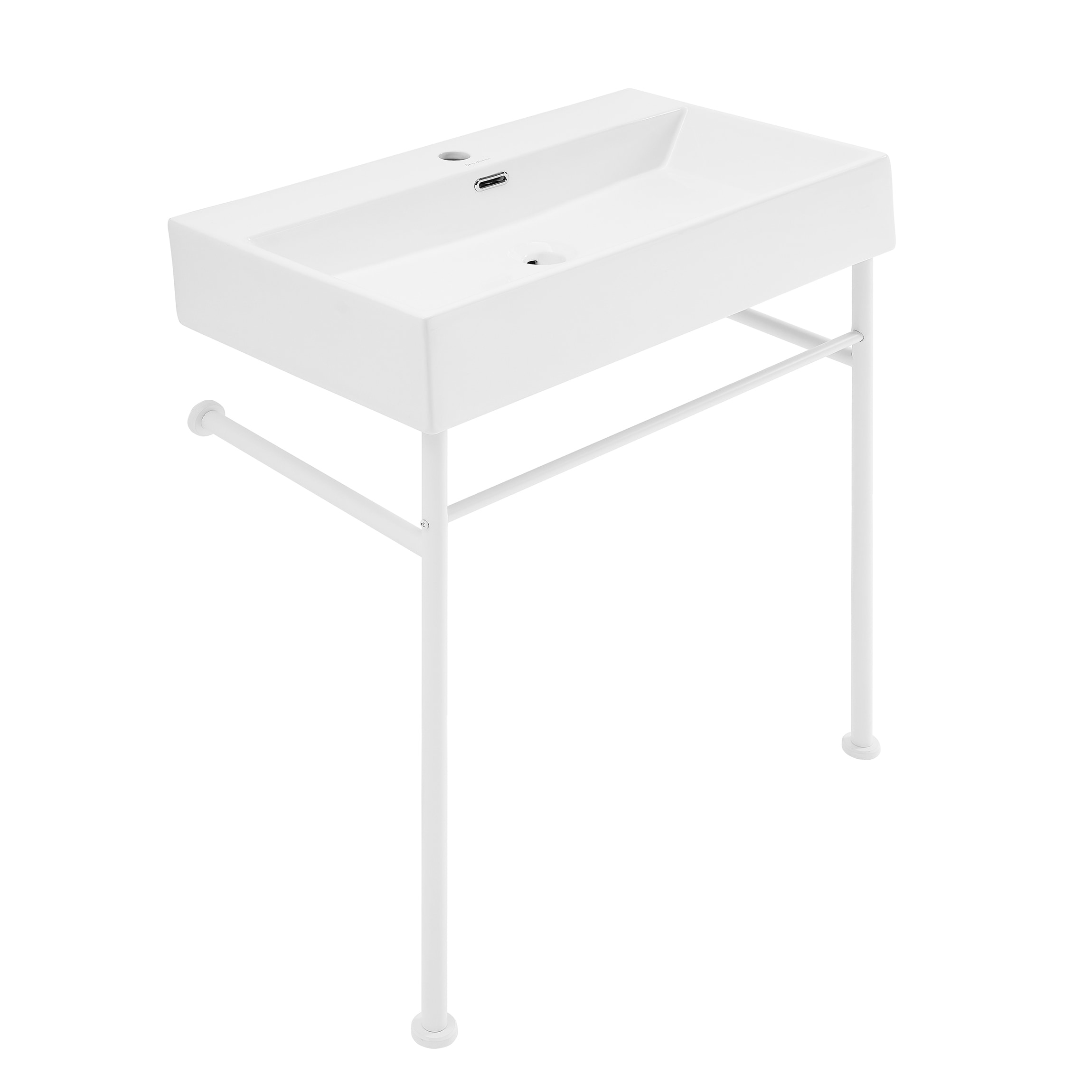 Claire 30" White Ceramic Wall-Mount Console Sink