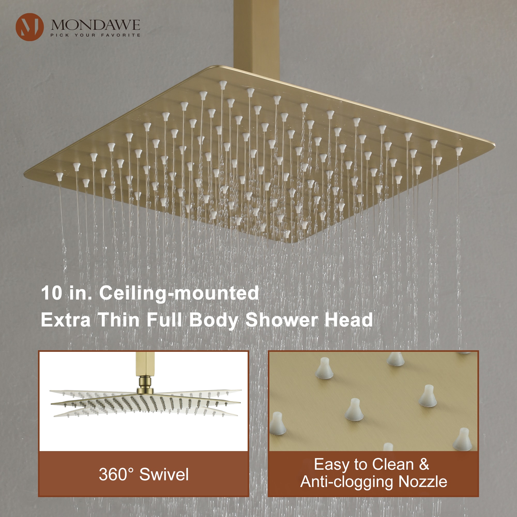Mondawe MD-SMD09BG Showerhead-Bar-Panels - View #3