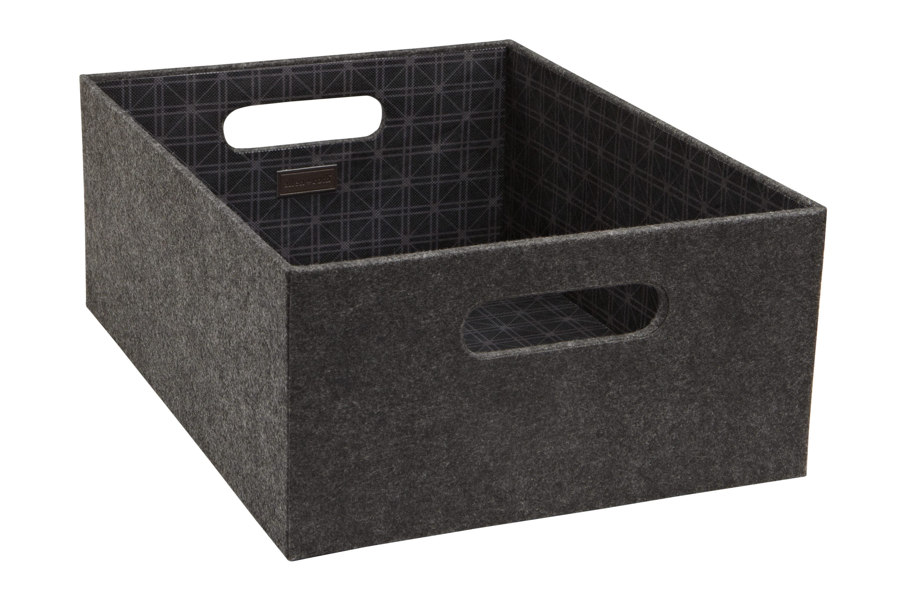 Allen + Roth Herringbone 7.13-in W x 5.5-in H x 10.69-in D Gray Fabric Bin | HD-141114