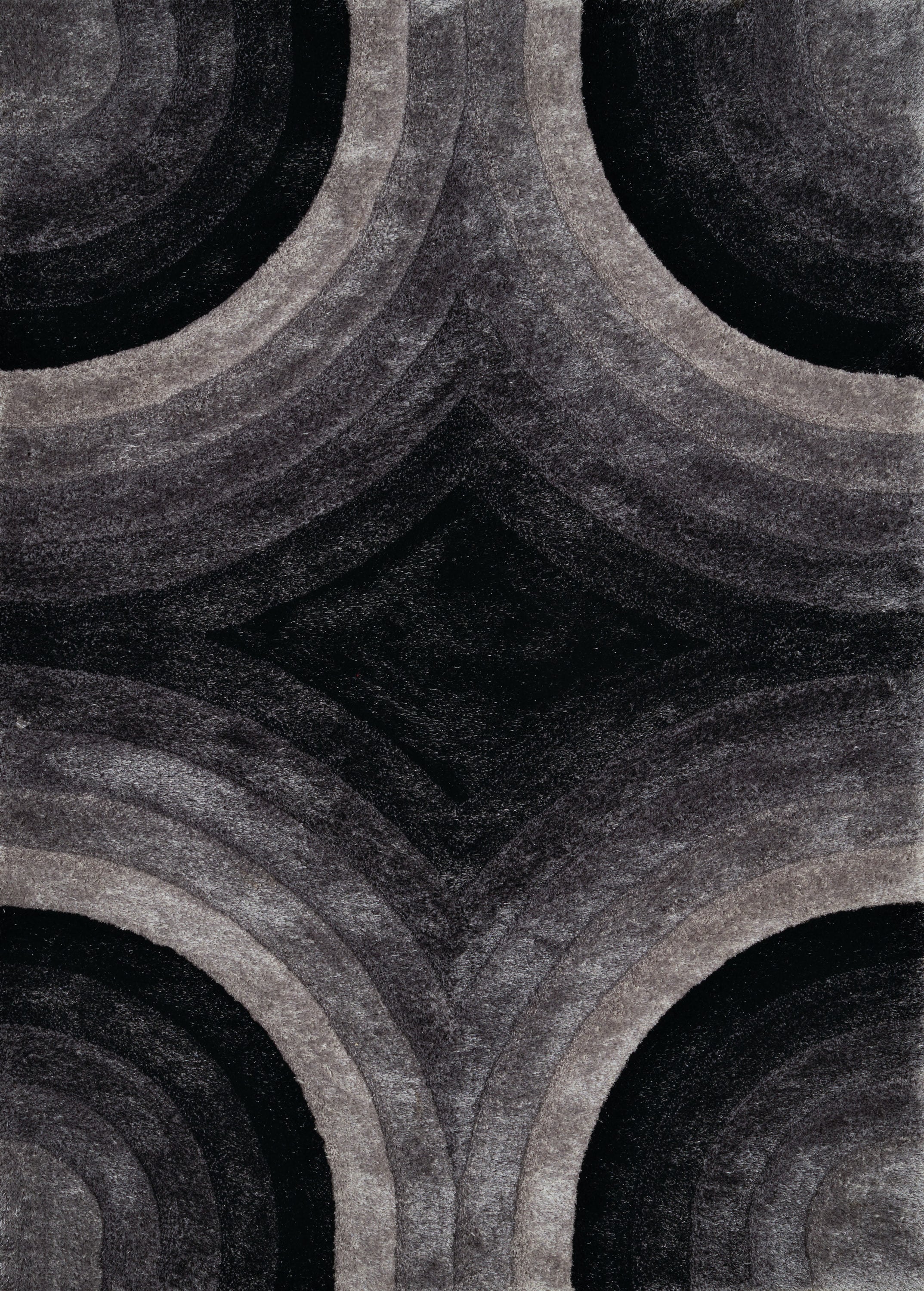 United Weavers Of America 2100 20270 912 Finesse 8 x 11 (ft) Polyester Black Rectangular Indoor Geometric Area rug