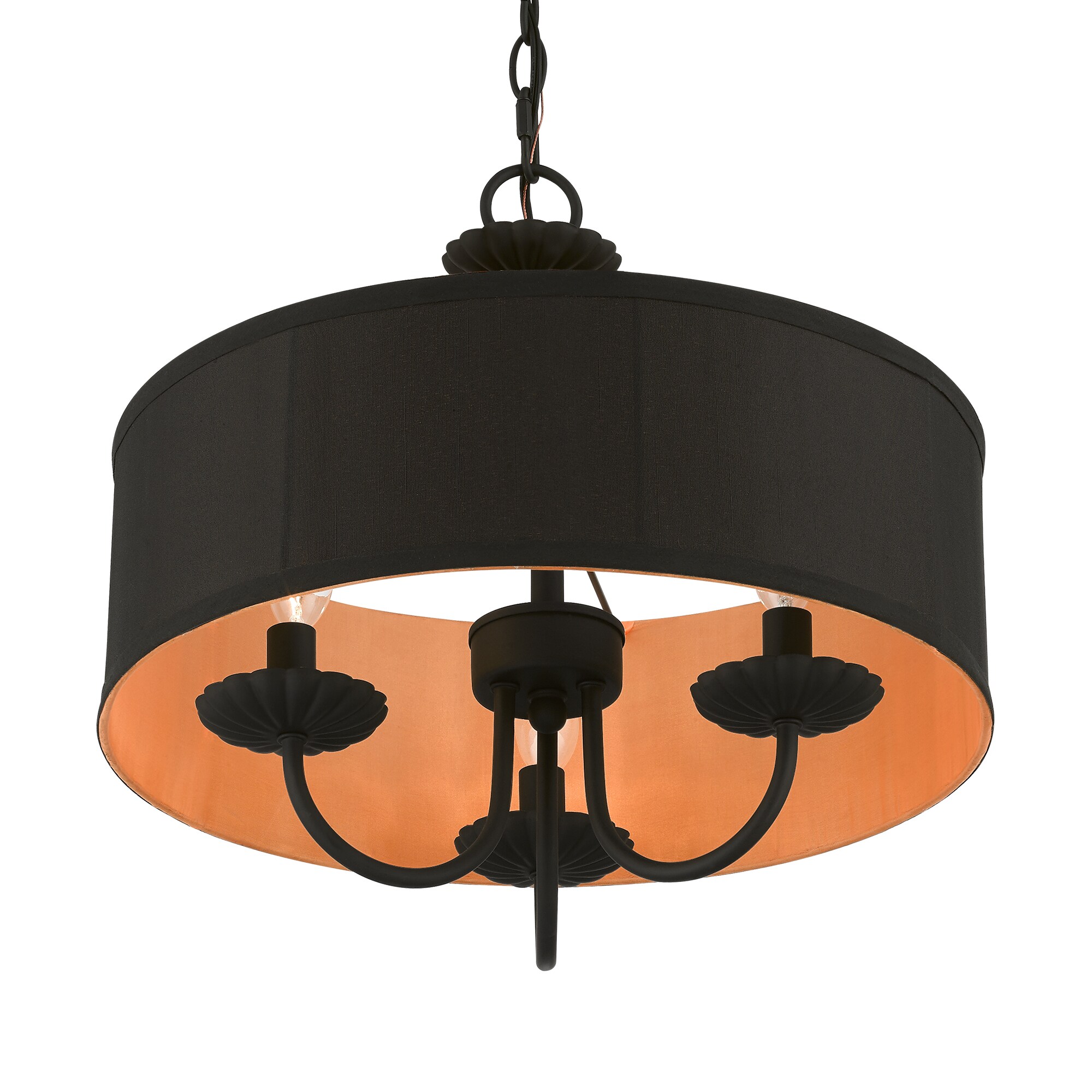 Winchester Mini 3-Light Black Drum Pendant Chandelier