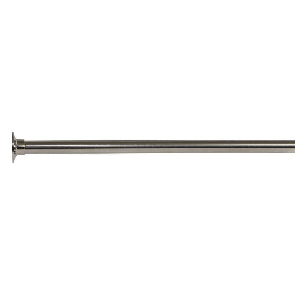 Design House 60-in to 60-in Satin Nickel Fixed Single Straight ...