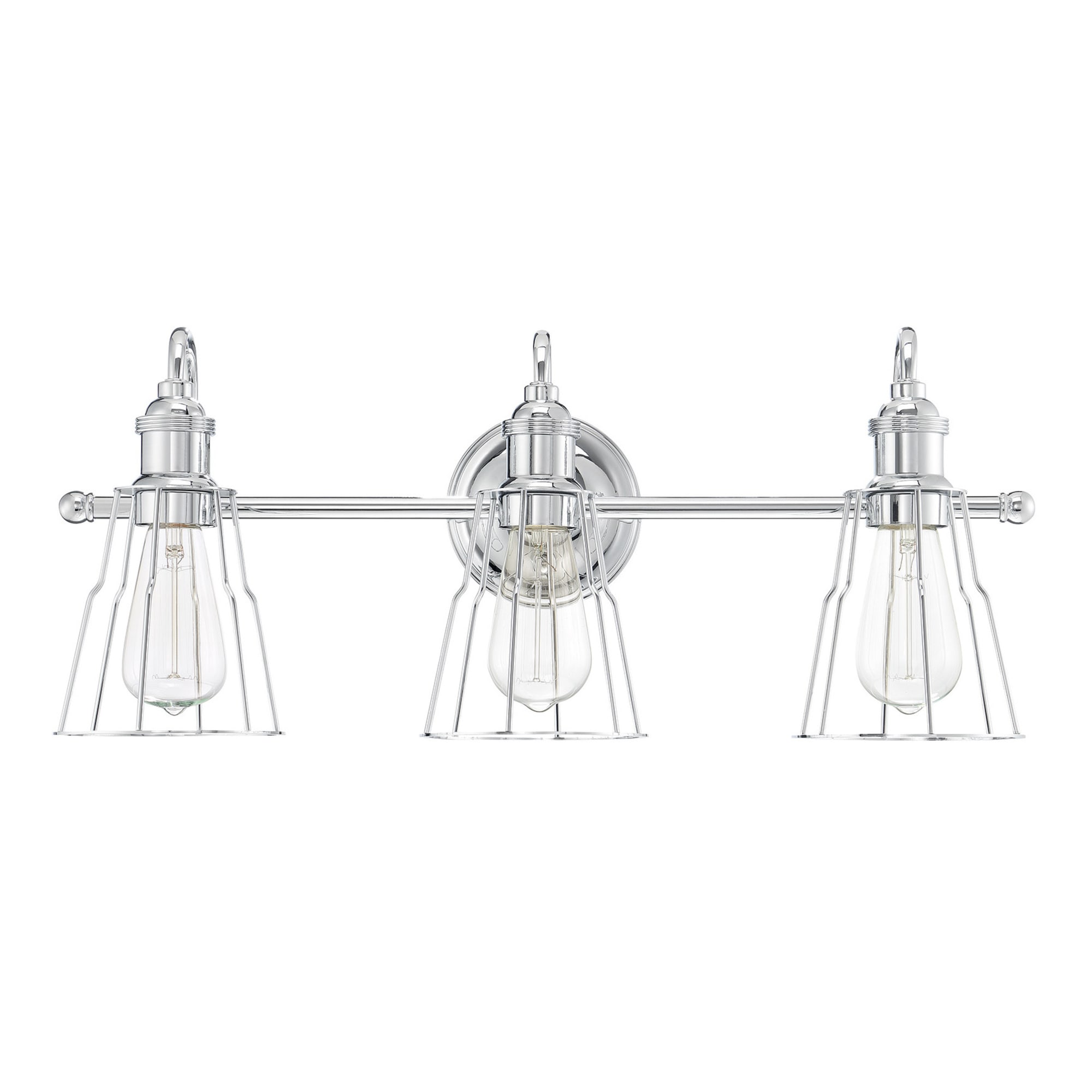Signature Hardware 440787 Magruder 24-in 3-Light Chrome Industrial Vanity Light
