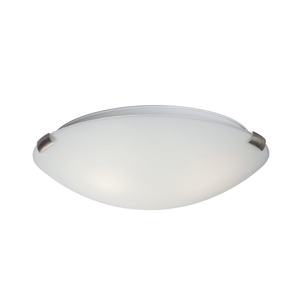 Galaxy Lighting 680416BN/WH Sola 1 -Light 16-in Brushed Nickel Flush Mount Light