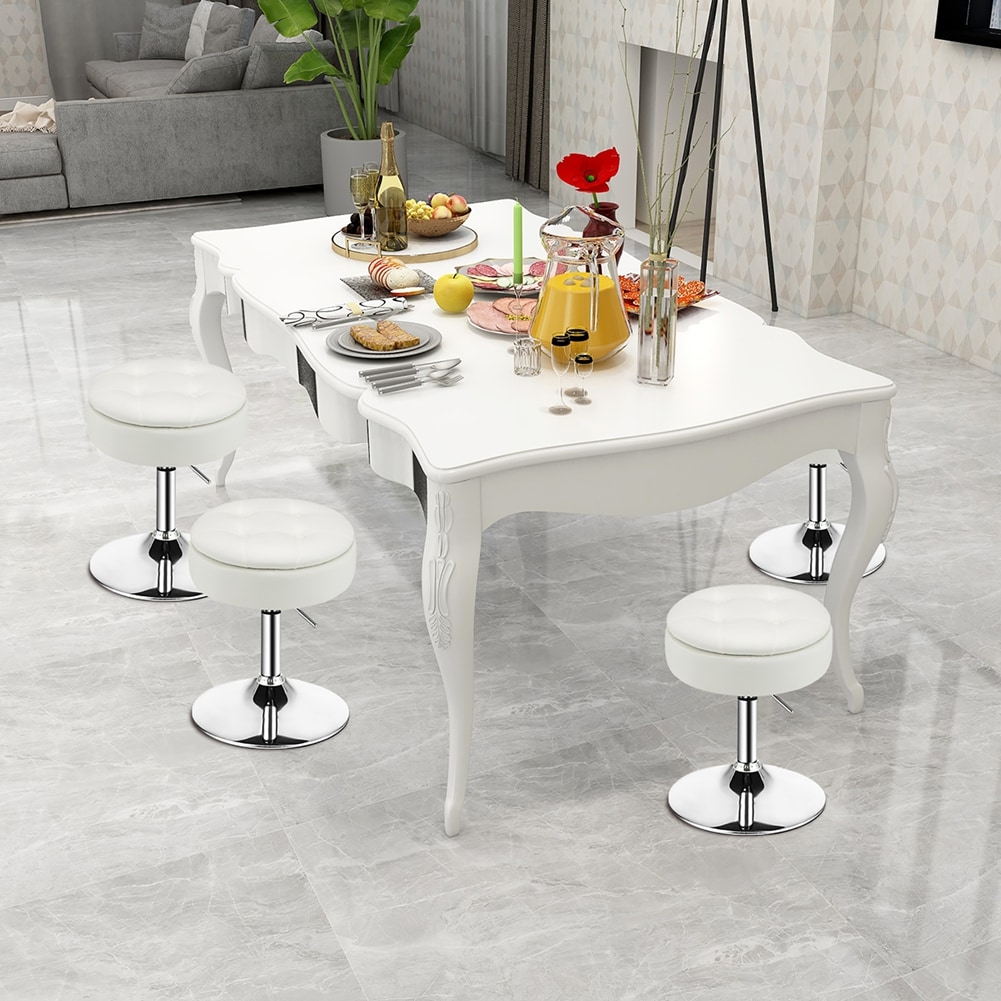 Costway Set of 2 Adjustable Vanity Stool 360° Swivel Storage Makeup ...