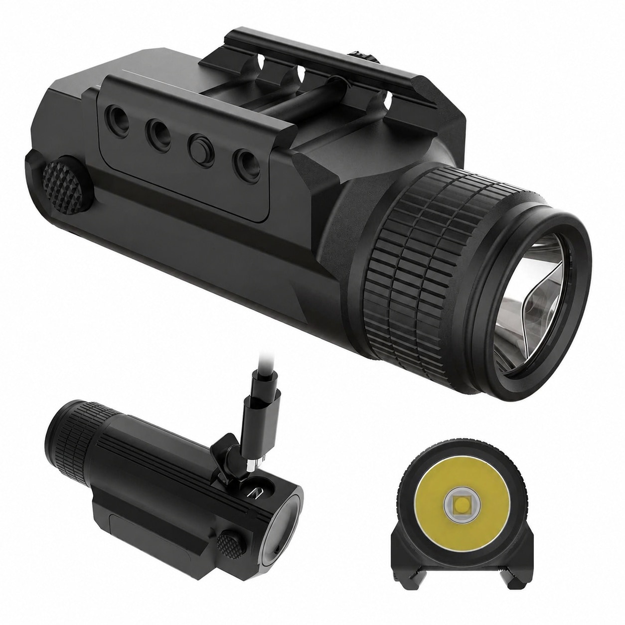 Linder Group Inc Rail Mounted Gun Light 700 Lumen Compact White Beam Fits Picatinny MIL STD 1913 GL Rail Dual Switch Steady Strobe Modes Aluminum Alloy for Home