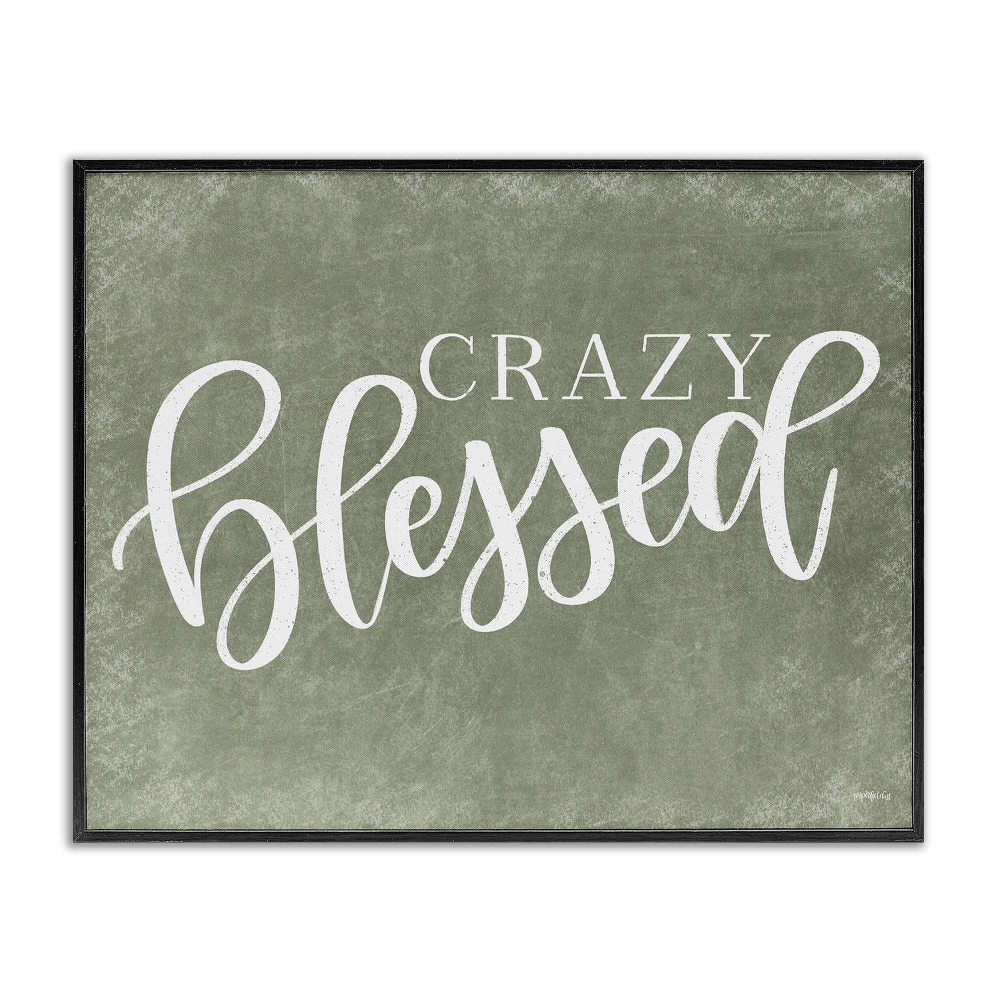 Stupell Industries BS-660-FR-16X20 Crazy Blessed on Green Black Framed Giclee Art By Imperfect Dust 20 x 16