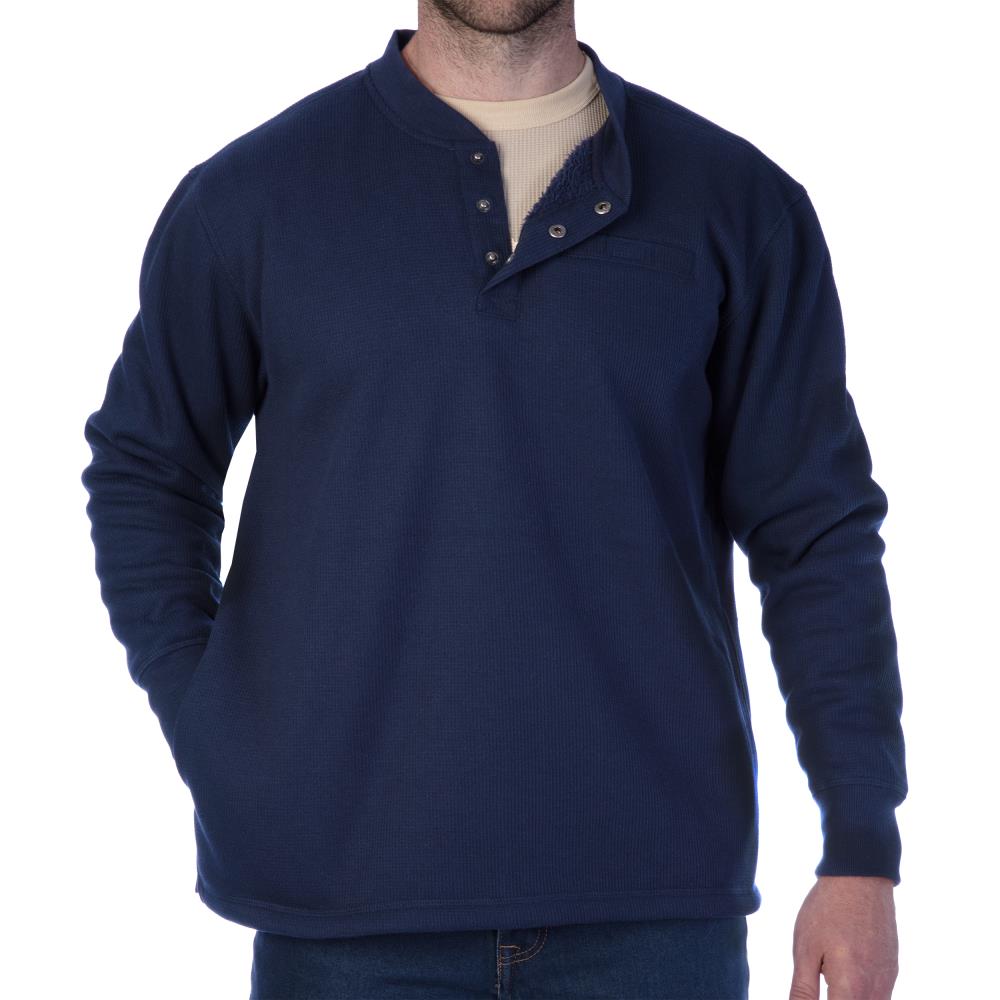 Smith's Workwear S4658-NAV-L Navy Cotton/Polyester Thermal shirt ( Large )