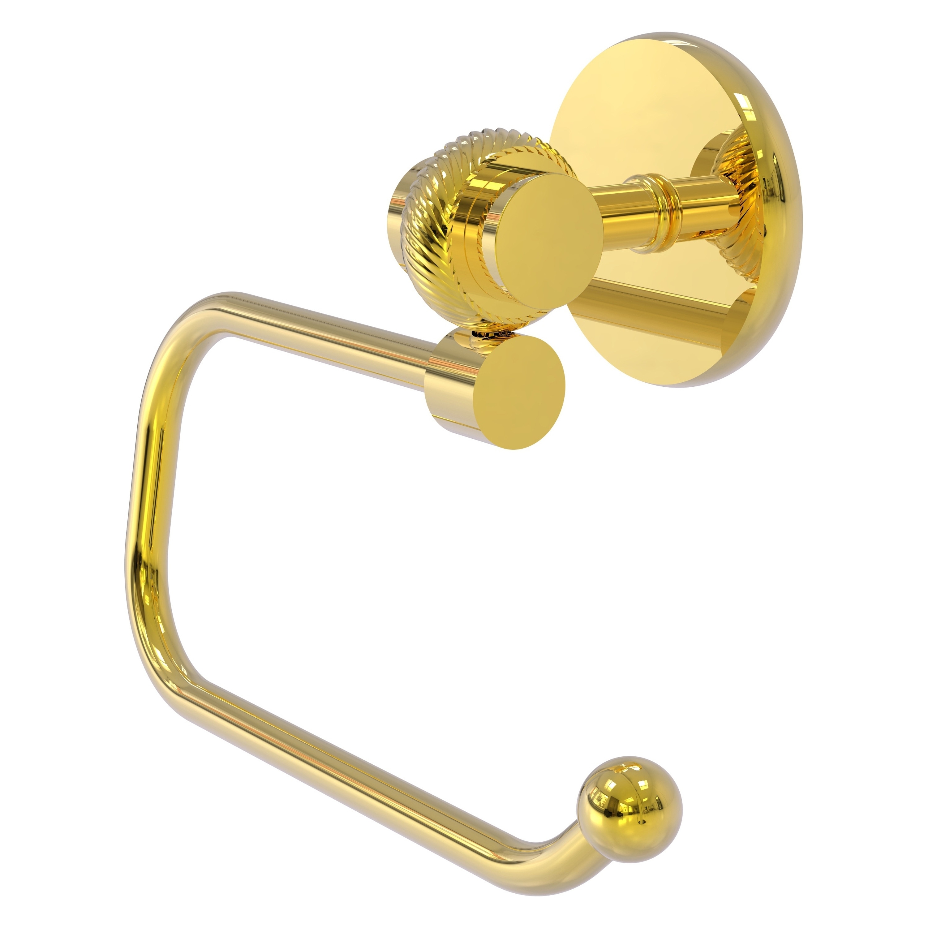 Allied Brass 7224ET-PB Satellite Orbit Two Polished Brass Wall mount Single post Toilet Paper Holder 1 -Rolls with Storage
