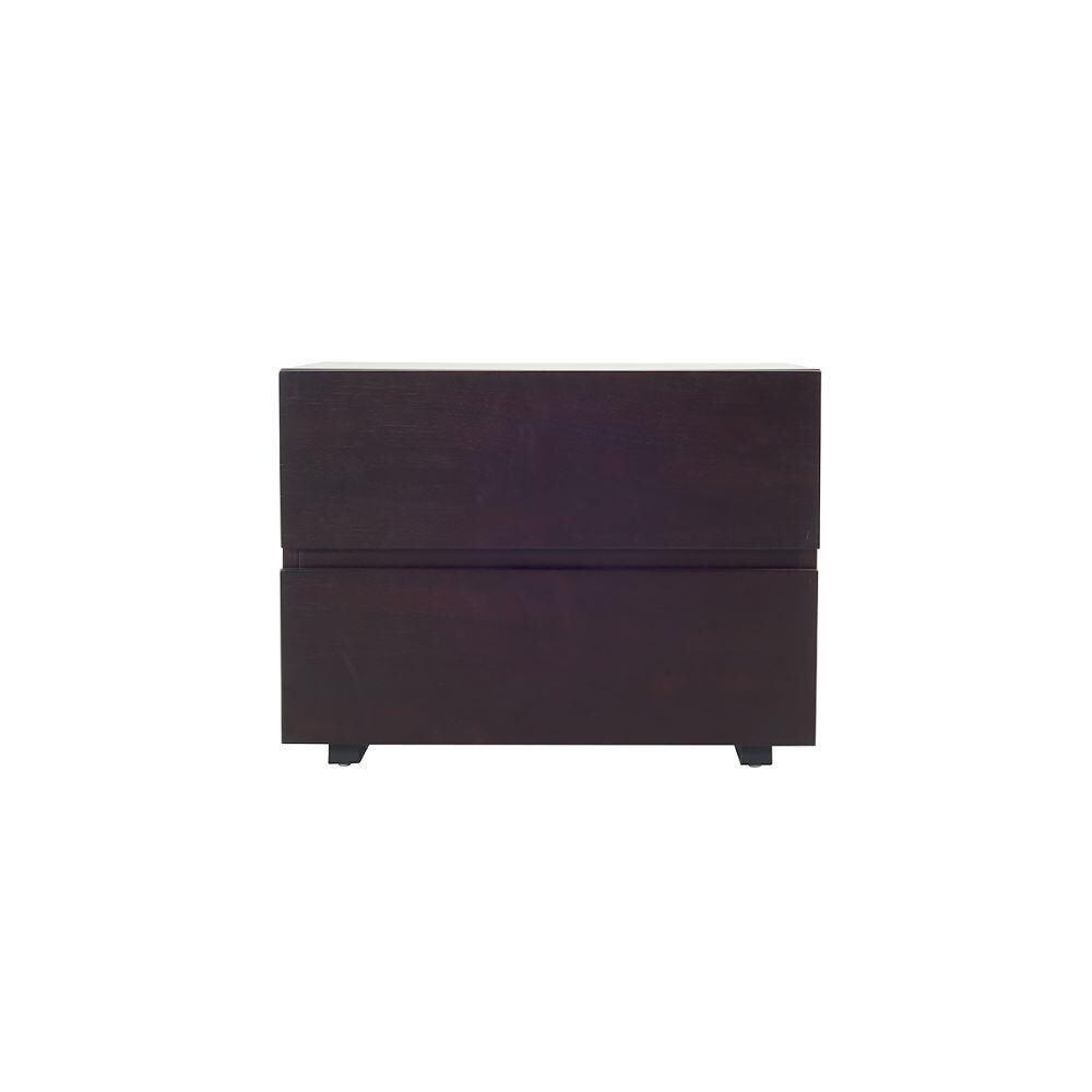 HomeRoots 4000282741 18 in. Wenge Veneer and MDF Nightstand