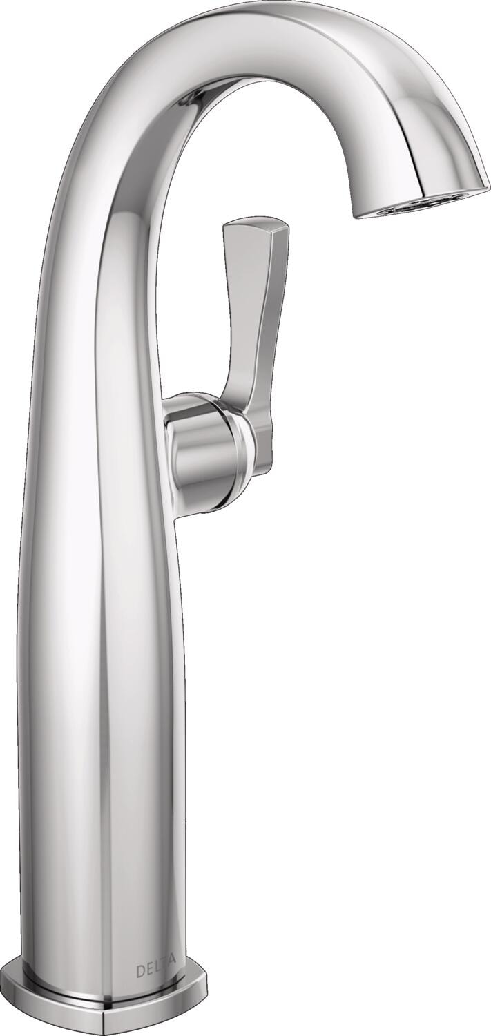 Delta 777-PR-DST Stryke Lumicoat Chrome Vessel 1-handle WaterSense Mid-arc Residential Handle Bathroom Sink Faucet