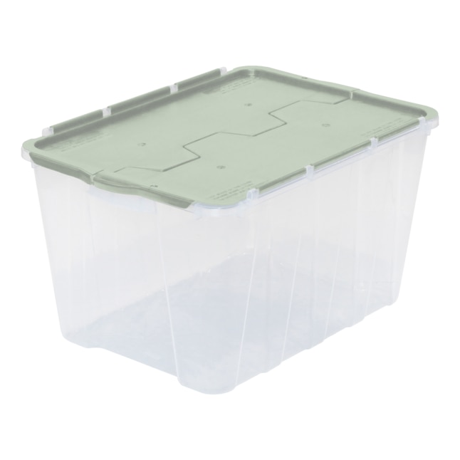 HingeLID Storage Container Box, Clear, 20-Qt.