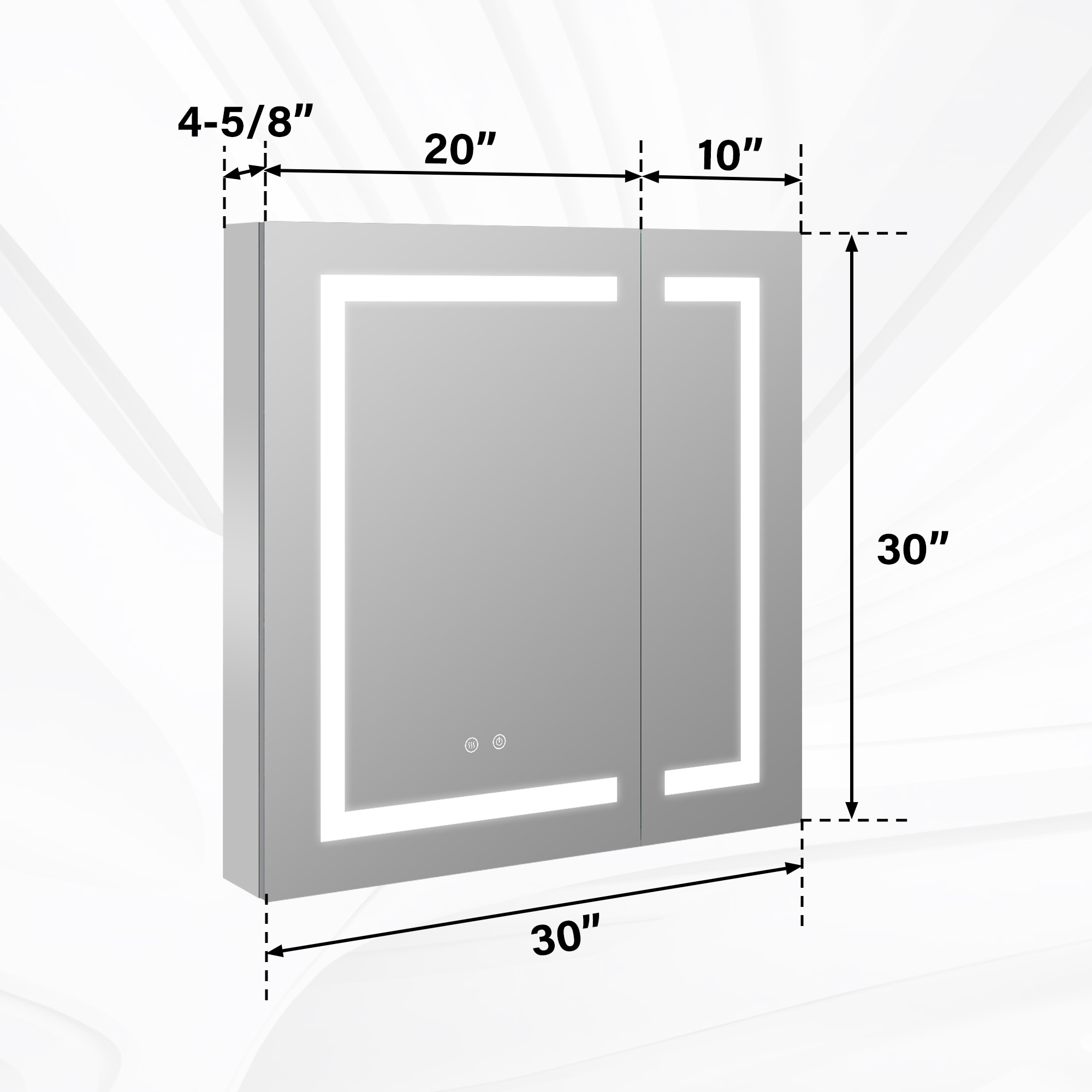 Forclover 30-in x 30-in Lighted LED Fog Free Surface/Recessed Mount ...