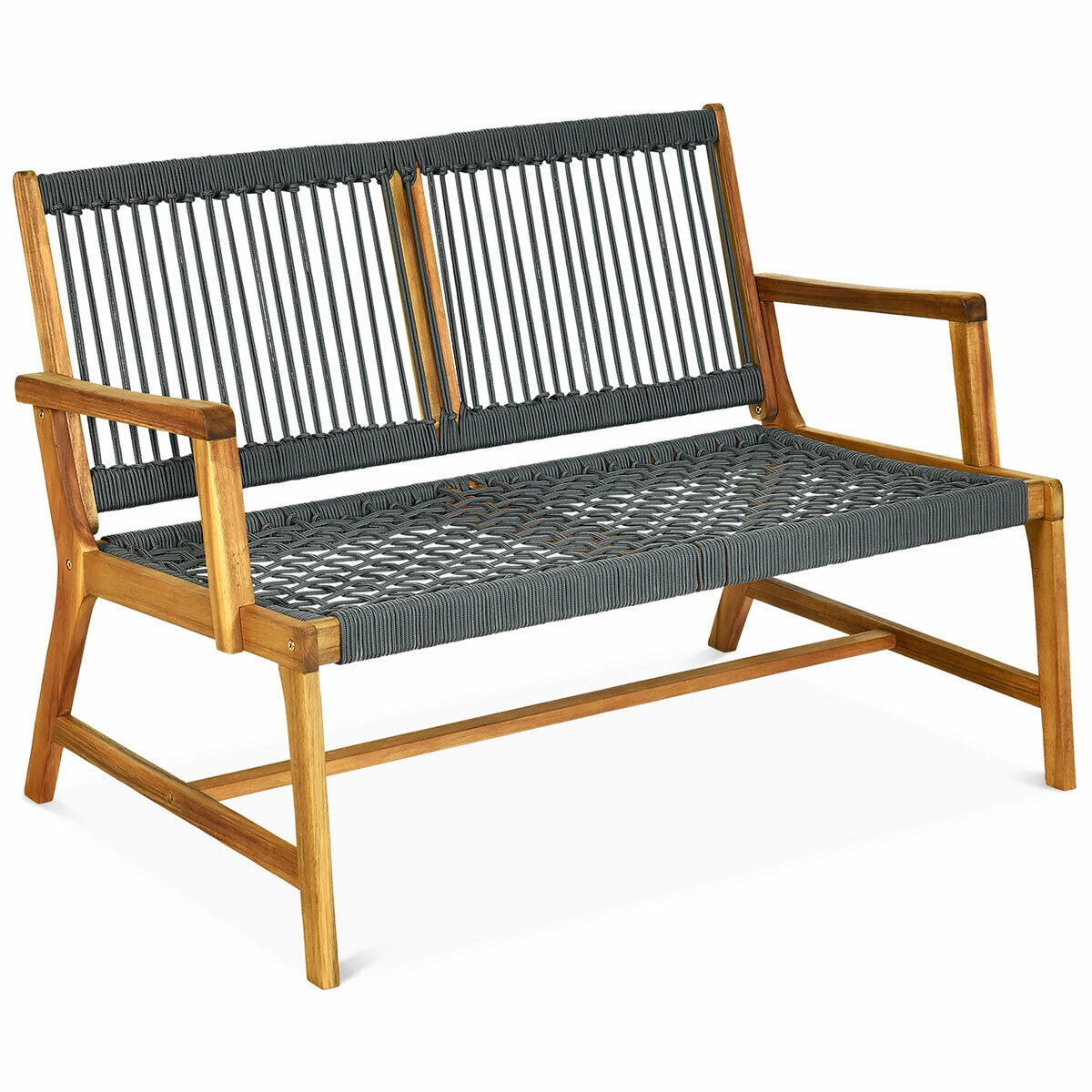 Iseryn 46.5-in W x 32-in H Gray Acacia Love seat Bench