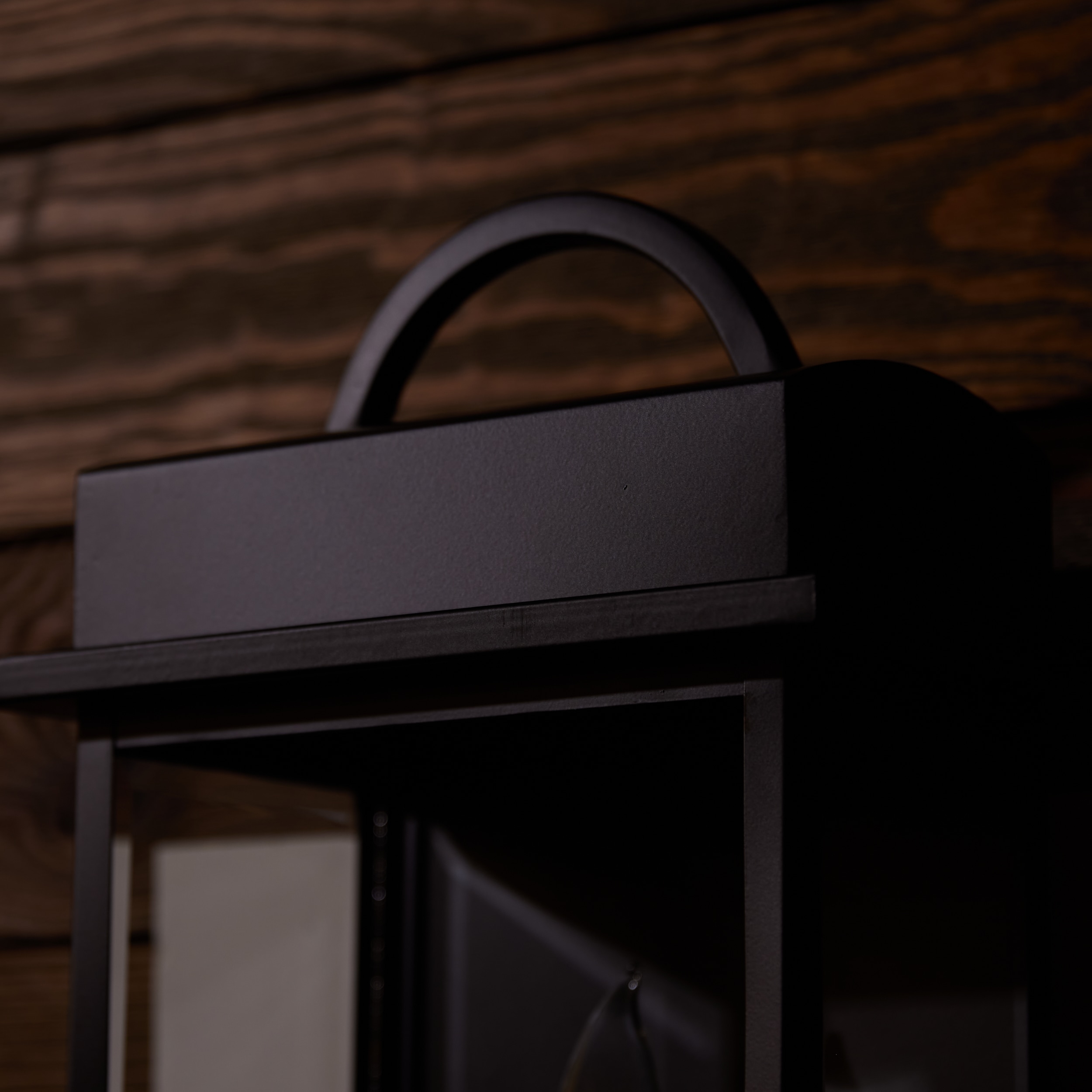 Santee Black Steel 3-Light Outdoor Wall Lantern with Beveled Glass