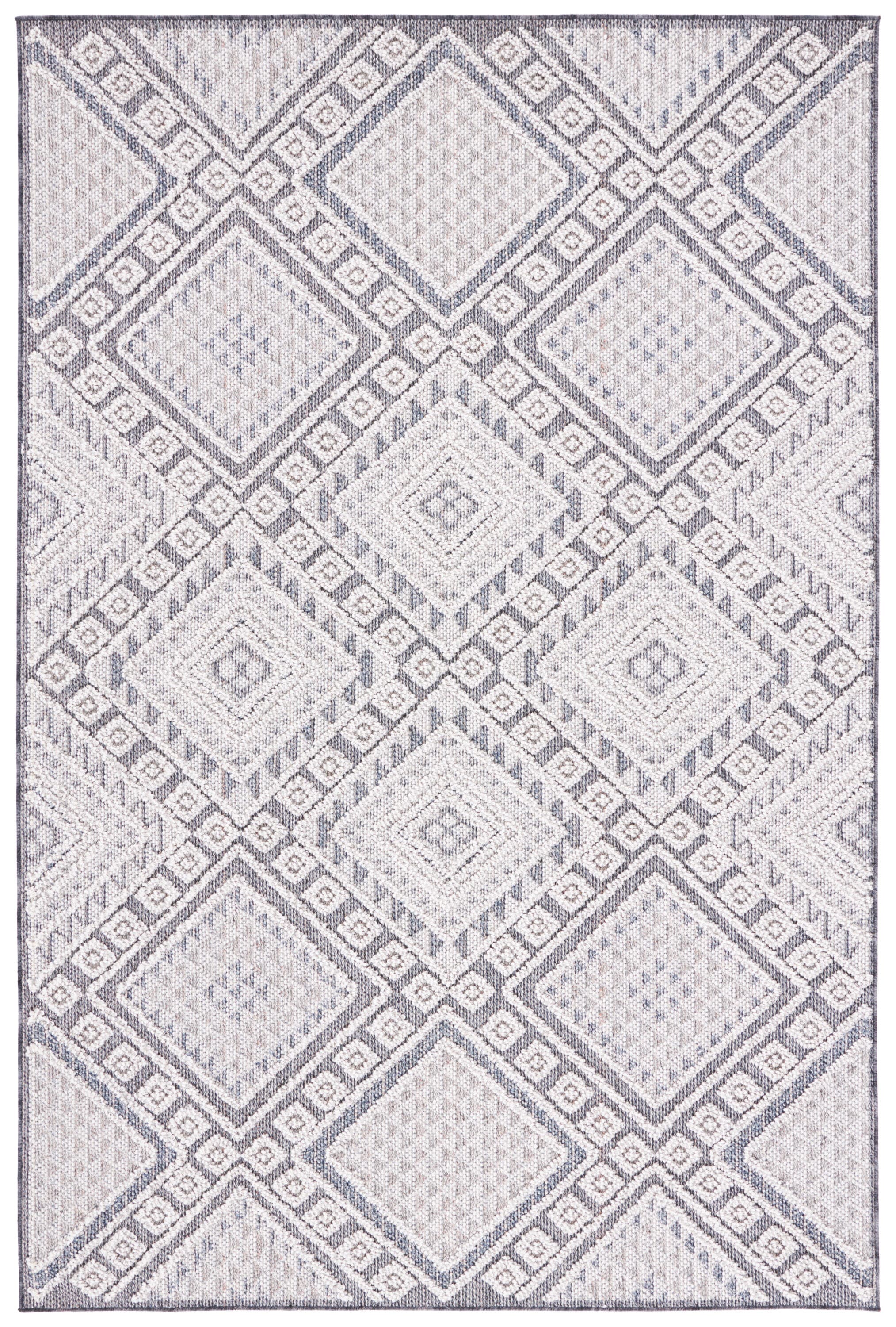 Elegant Gray Synthetic 8' x 10' Non-Slip Rectangular Area Rug