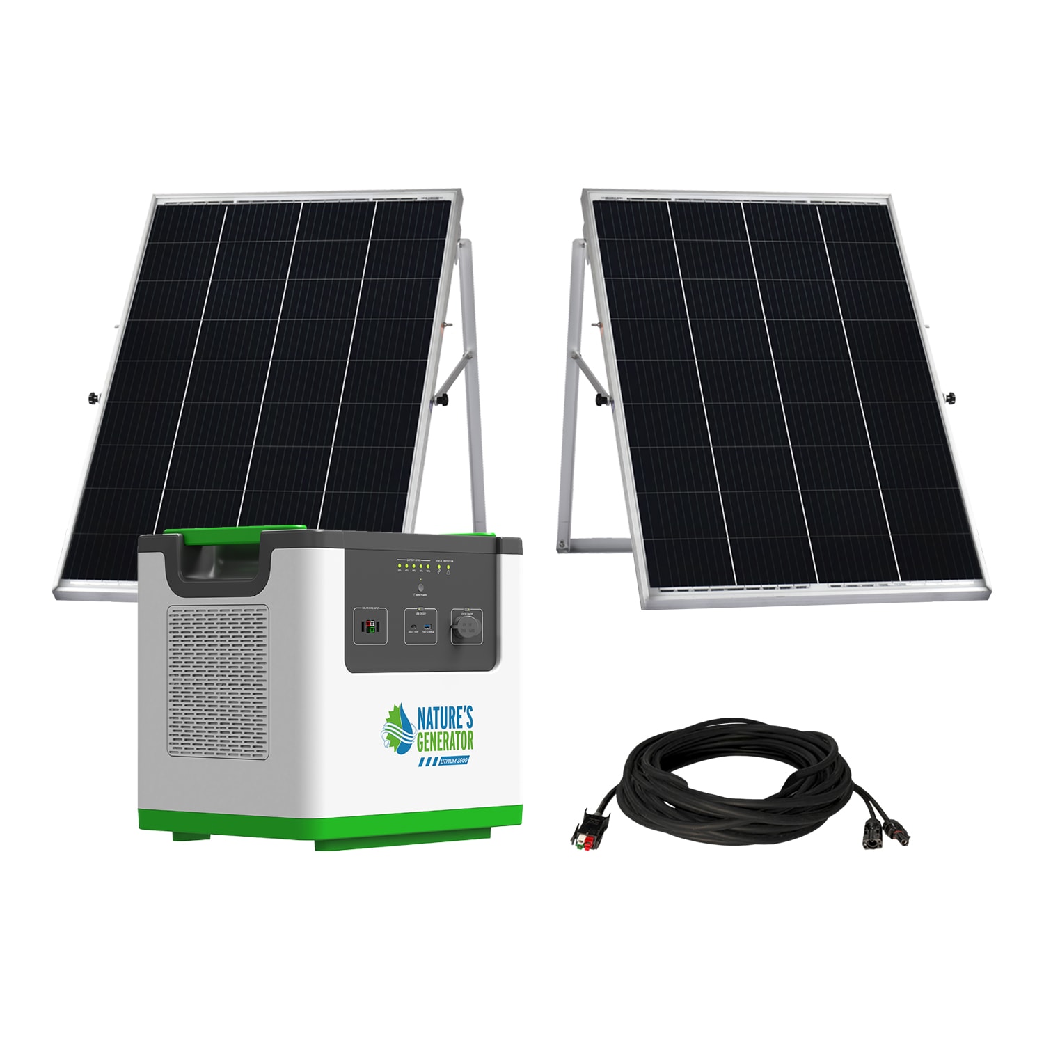 NATURE'S GENERATOR NGL36PA Lithium 3600 3600 -Watts Portable Power Station 2 Solar Panels Included