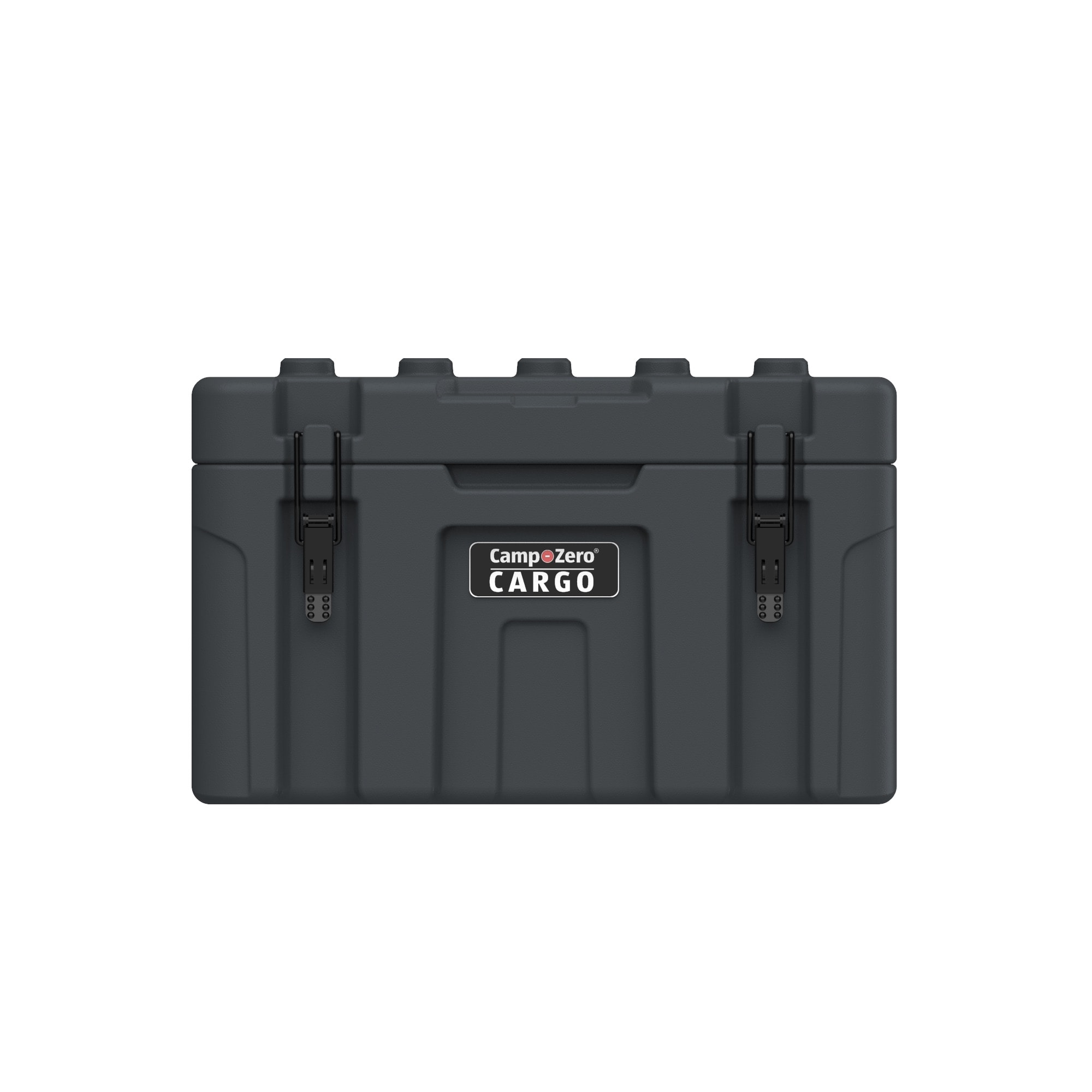 Camp-Zero CRG48L-BLK Medium 12.6 -Gallons ( 48 -Quarts ) Black Weatherproof Heavy Duty Stackable Tote with Latching Lid